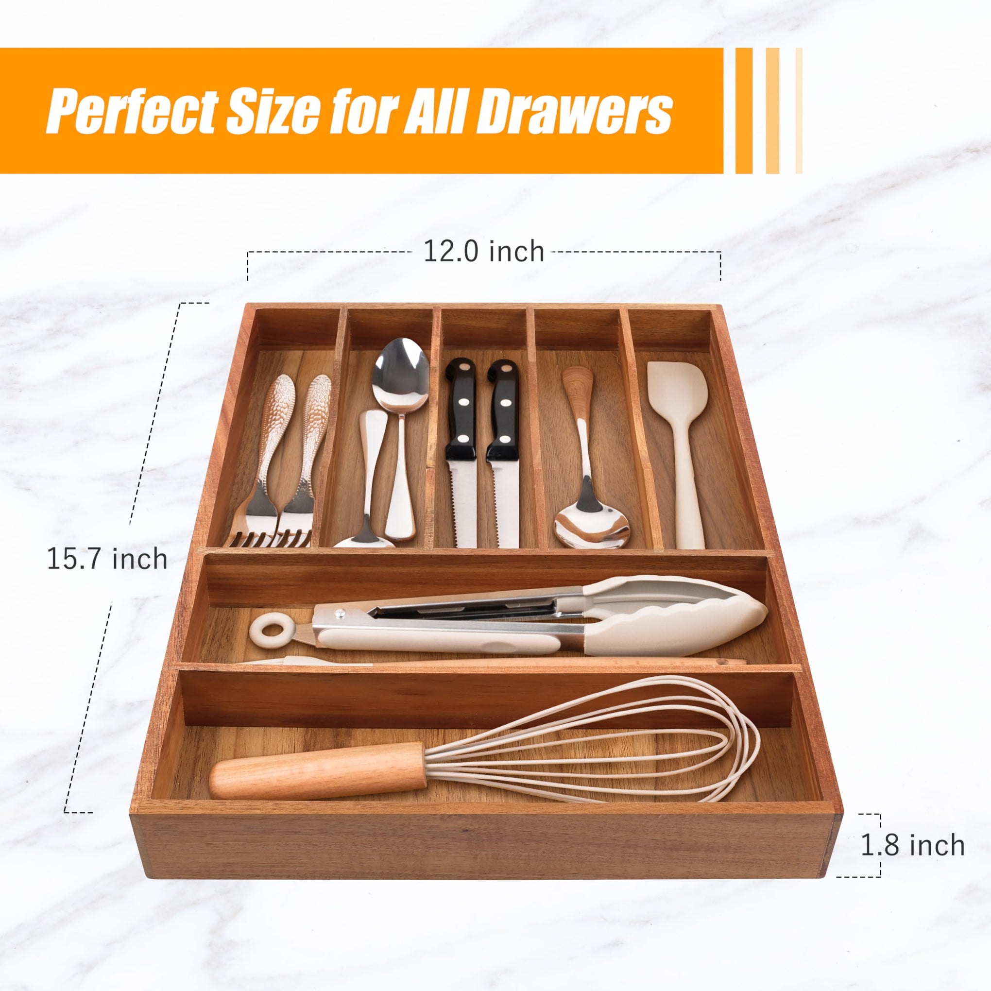 Bamboo Silverware Organizer