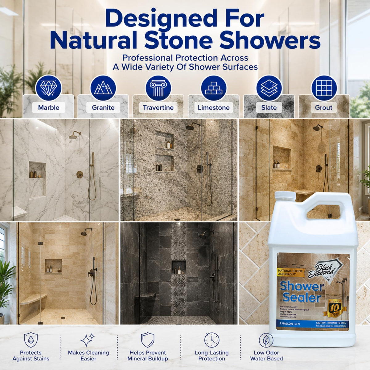 Natural Stone Shower Sealer (128 Fl Oz)