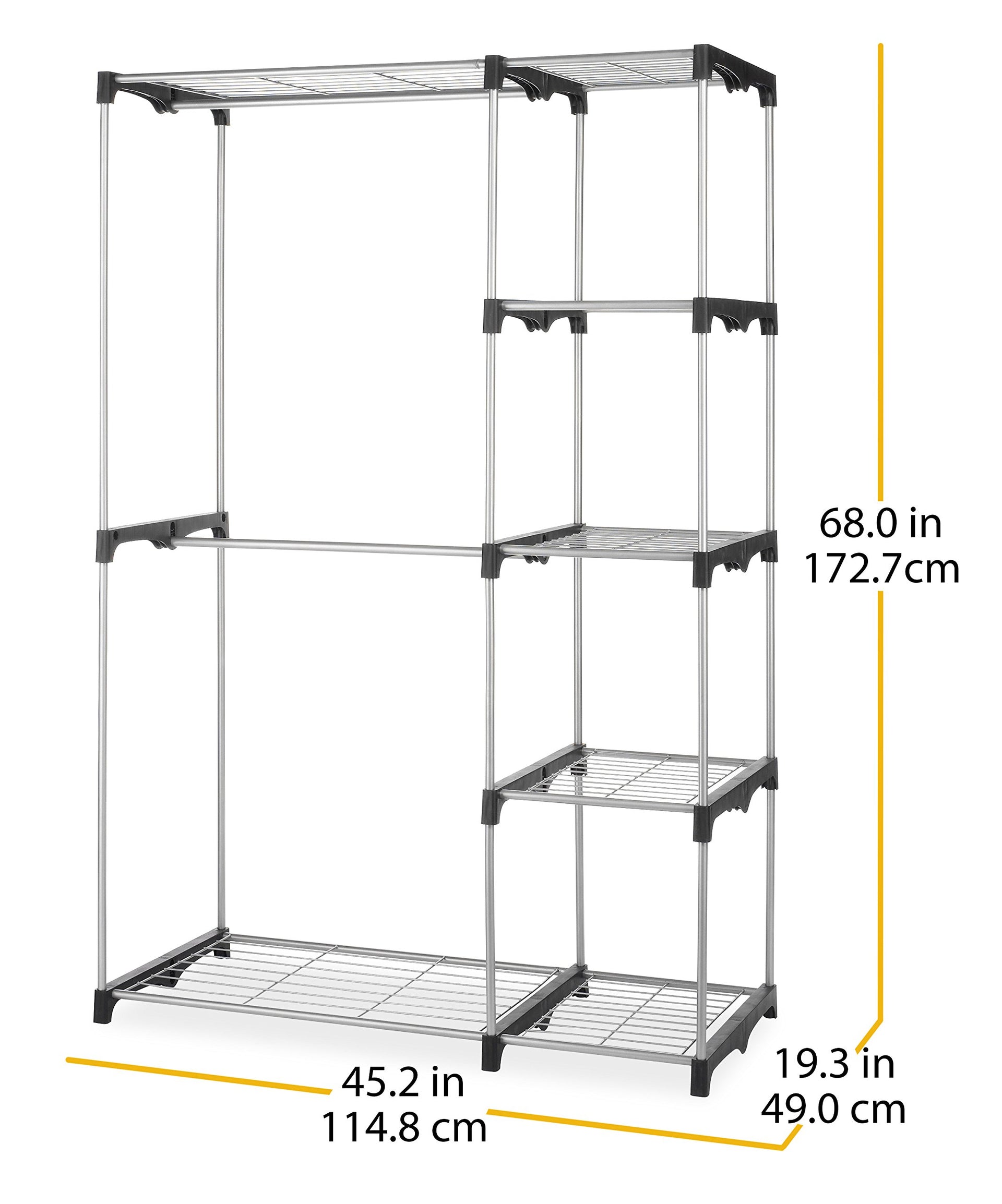 Double Rod Freestanding Closet Organizer
