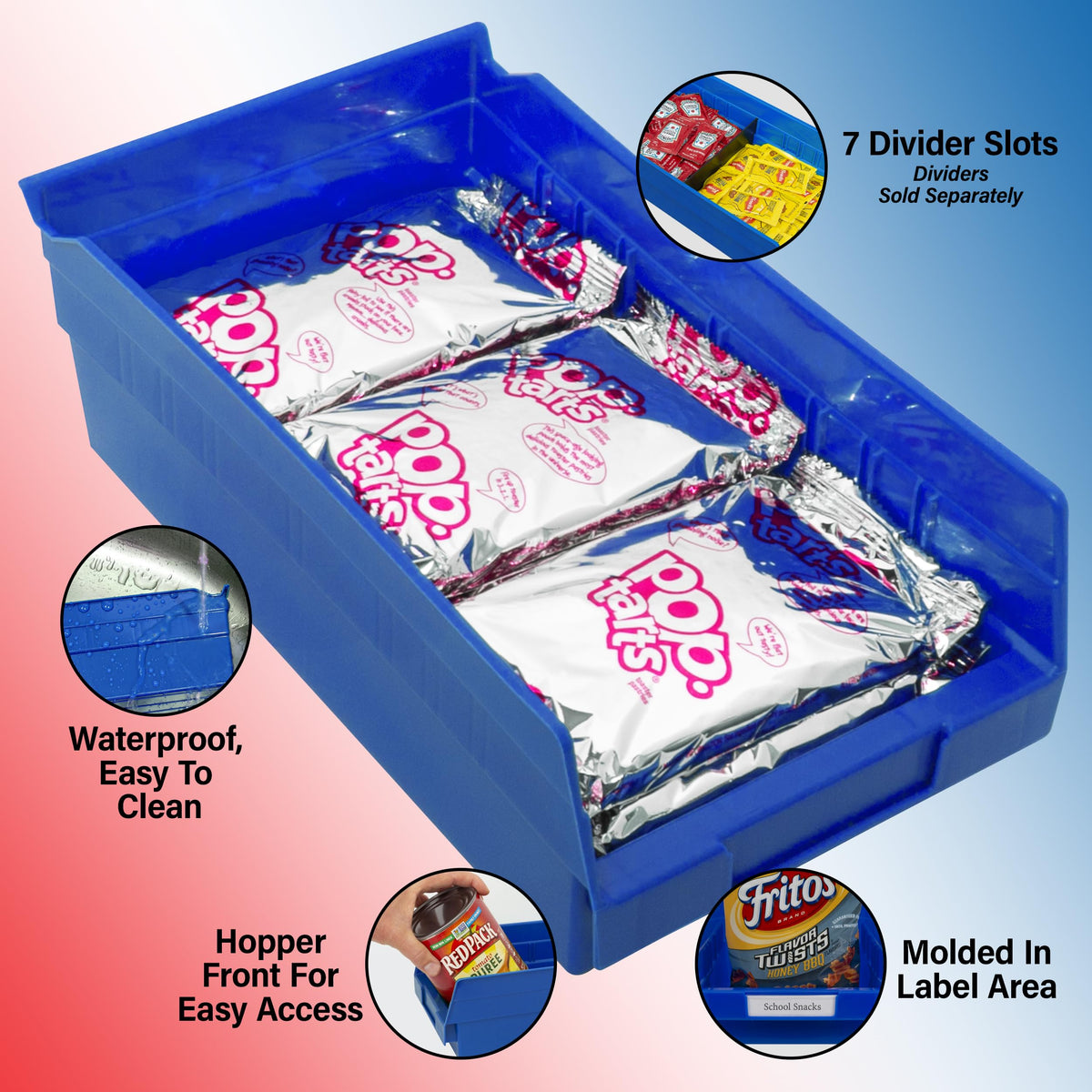 30130 Heavy Duty Plastic Shelf Bins (12 Count)