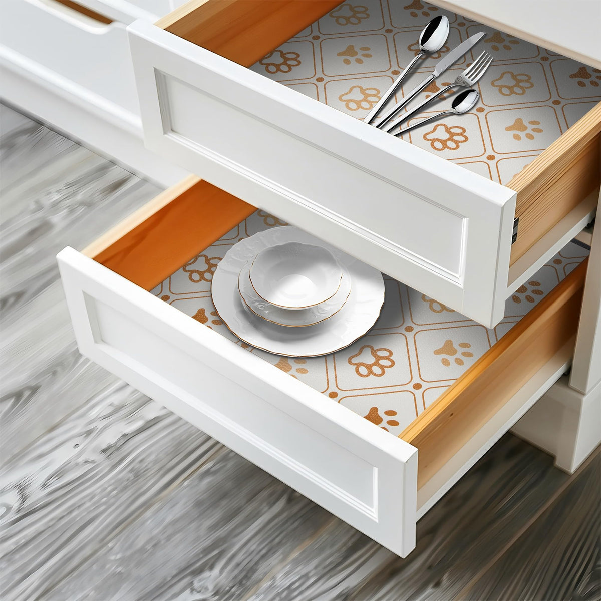 12" W x 120" L Non Adhesive Shelf Liner Kitchen Drawer Liner Pantry Liner for Shelves Cupboard Liner Kitchen Cabinet Cover Easy to Trim