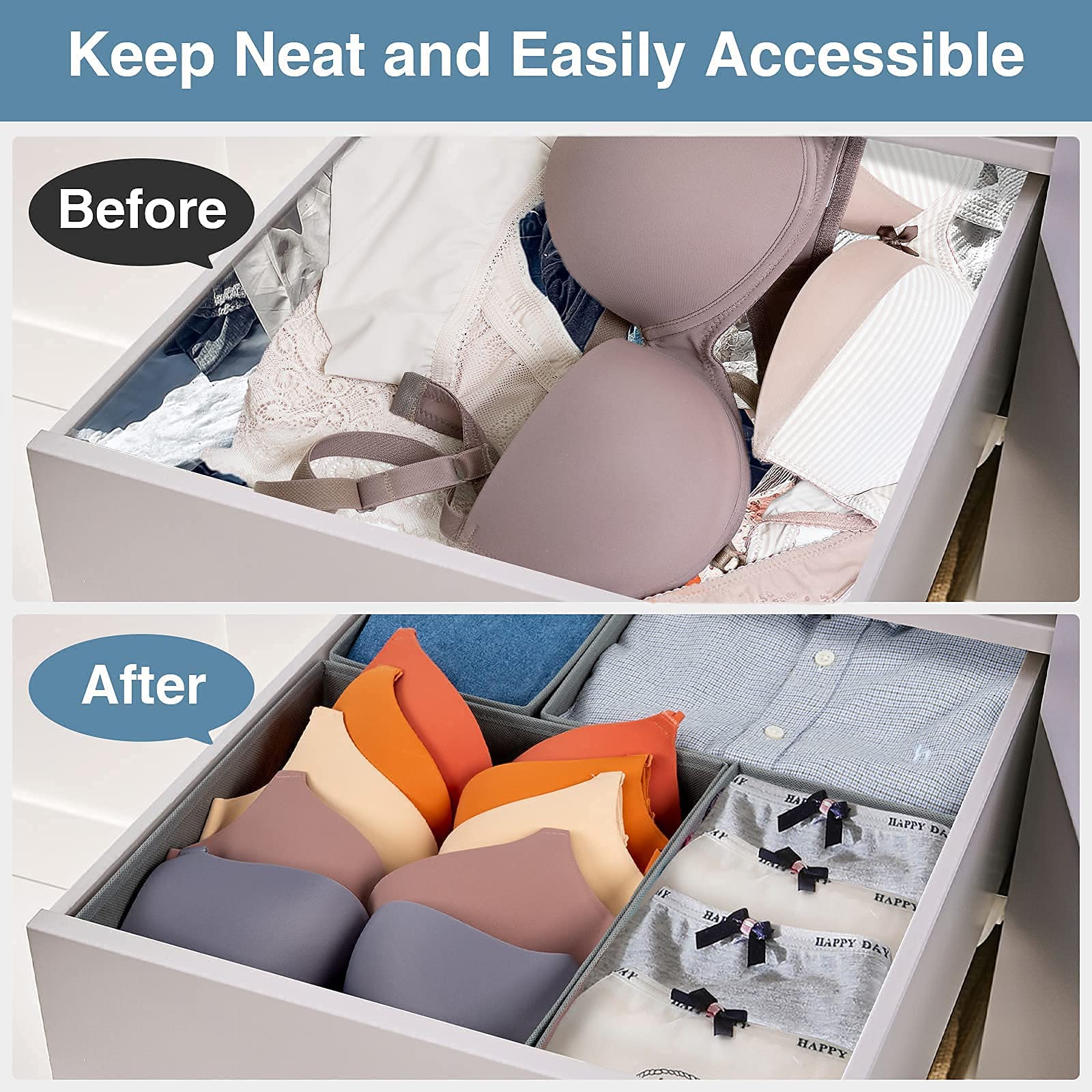Drawer Organizer Clothes (8 Count)