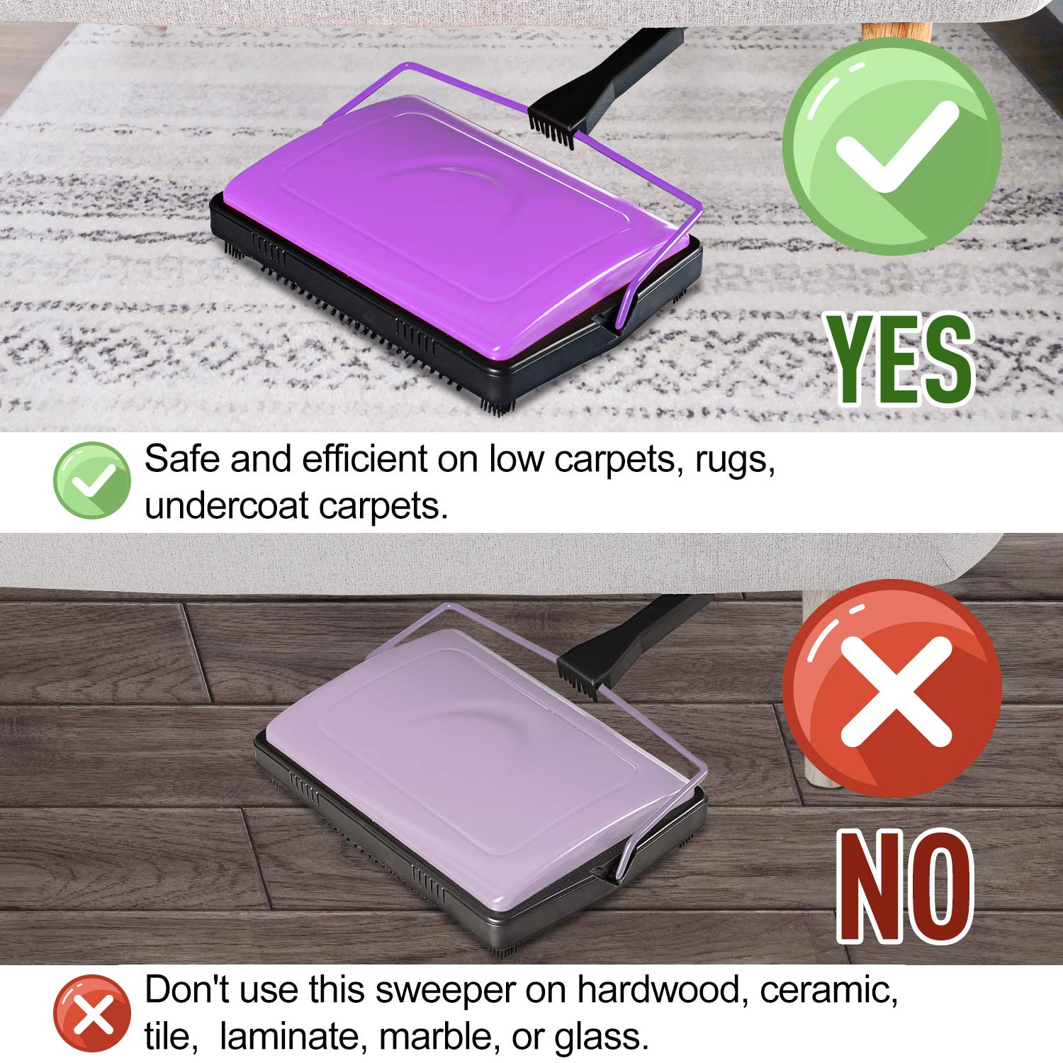 Carpet Sweeper Cleaner Manual Household Sweeper Lightweight