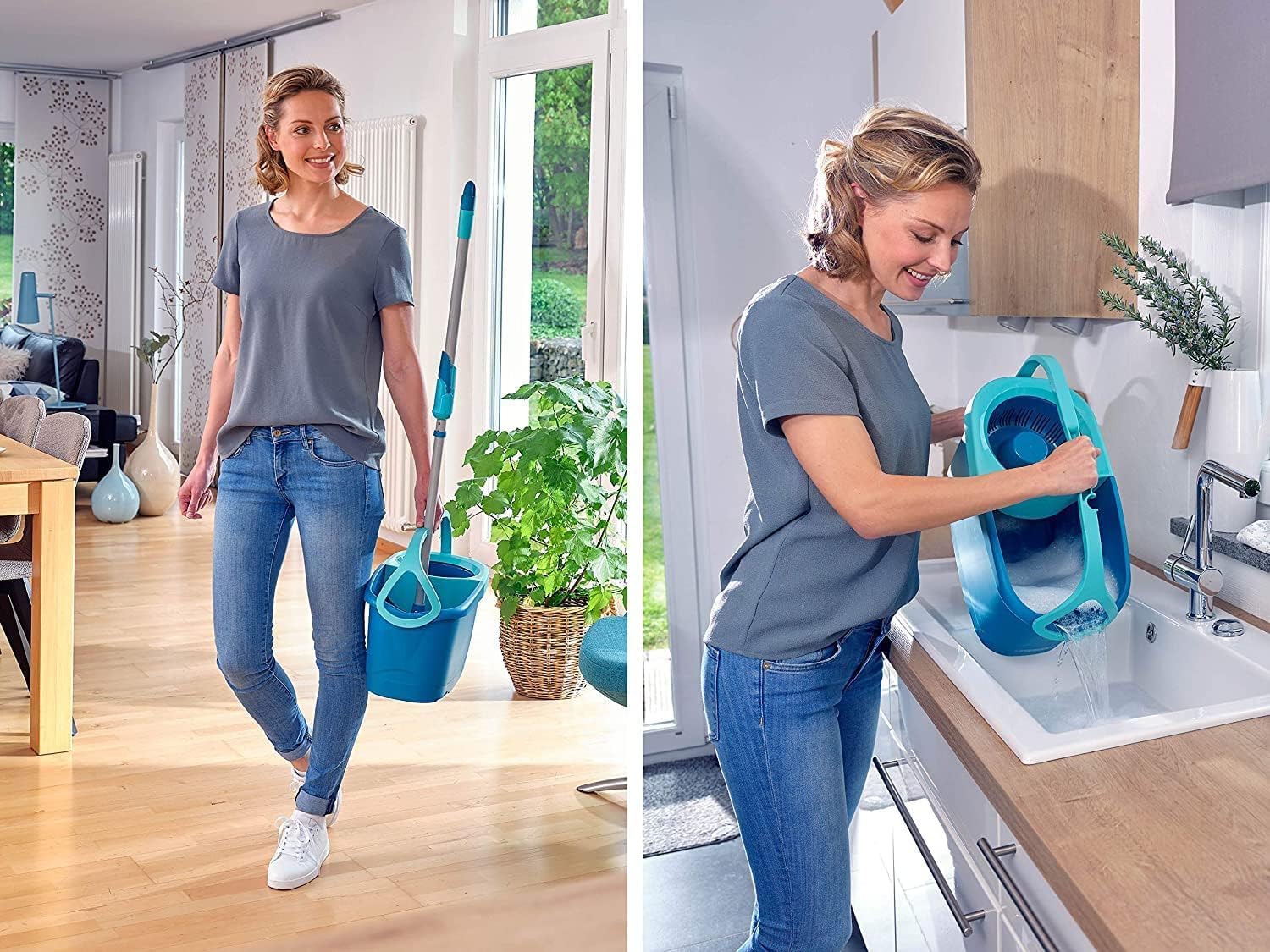 Clean Twist Spin Mop and Bucket Set with Rollers