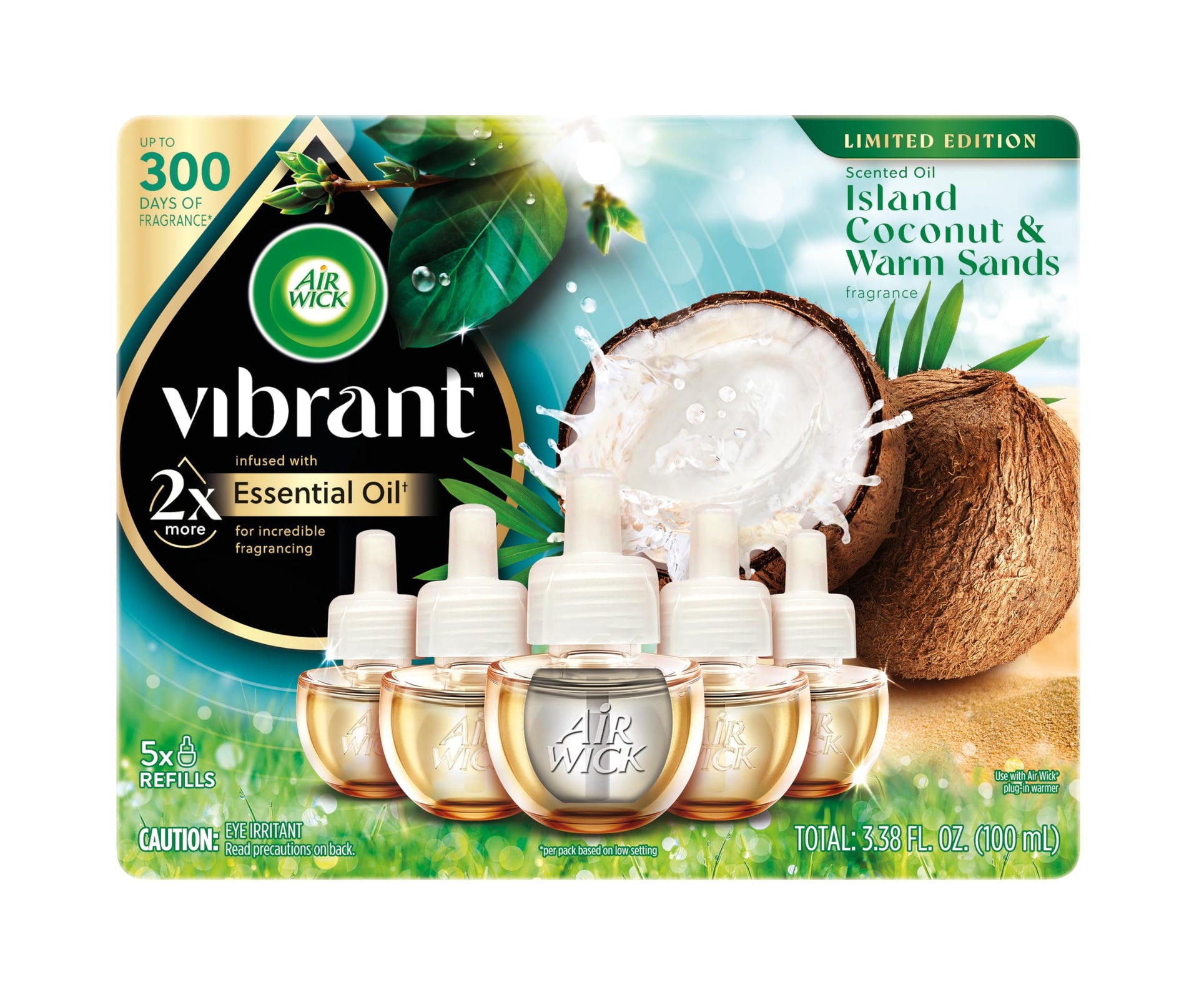 Scented Oil Vibrant Refill Island Coconut & Warm Sands 5 ct. (3.38 Fl Oz)
