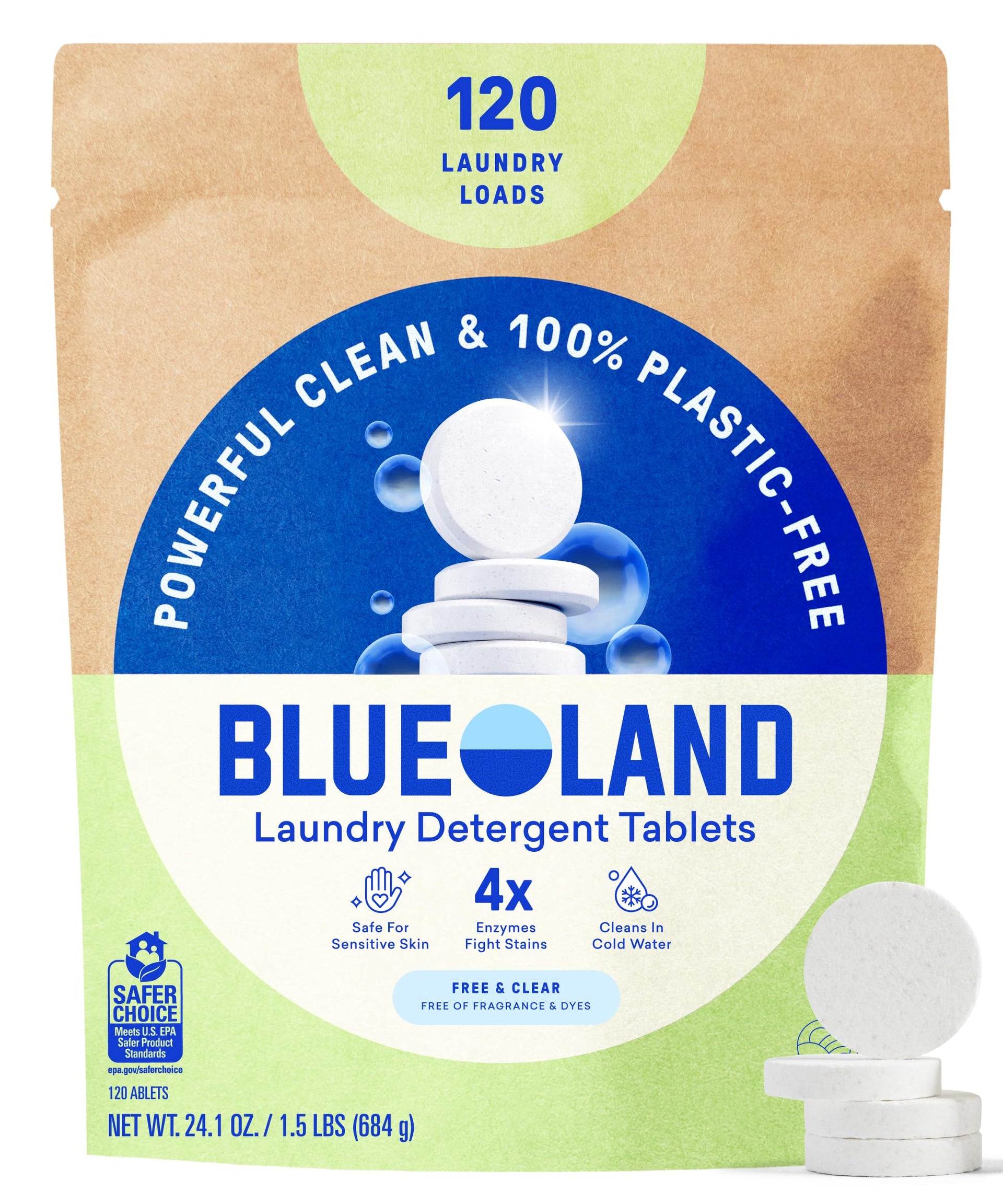 100% Plastic Free Laundry Detergent Tablets (120 Count) - ModHome Supplies