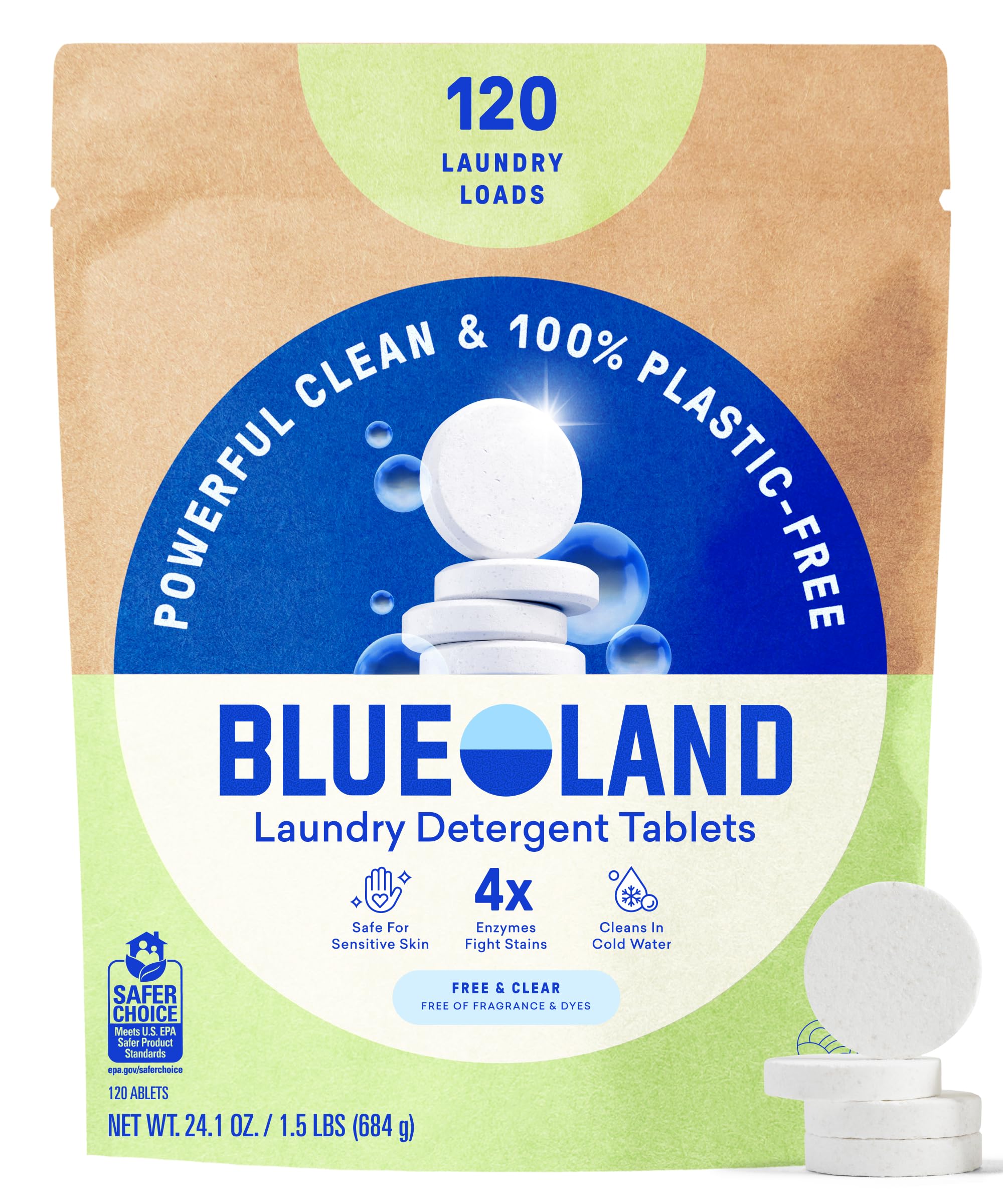 100% Plastic Free Laundry Detergent Tablets (120 Count) - ModHome Supplies