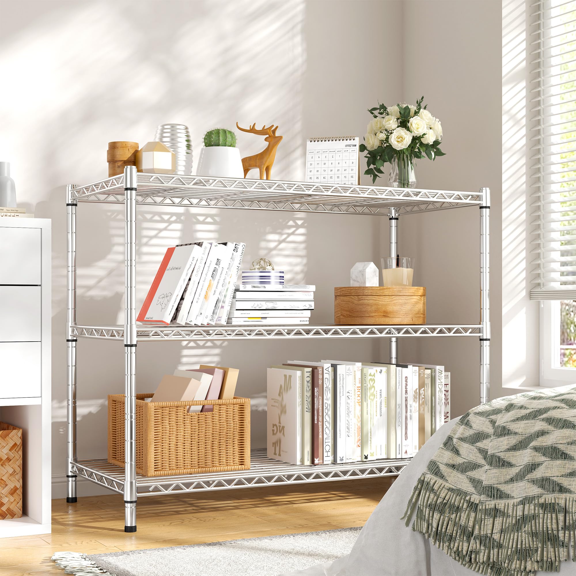 Heavy Duty 3 Tier Metal Shelving Unit (2 Count)