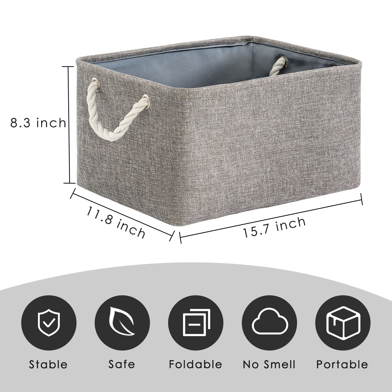 Storage Bins 3PCS Fabric Storage Baskets for Organizing Shelves (3 Count)
