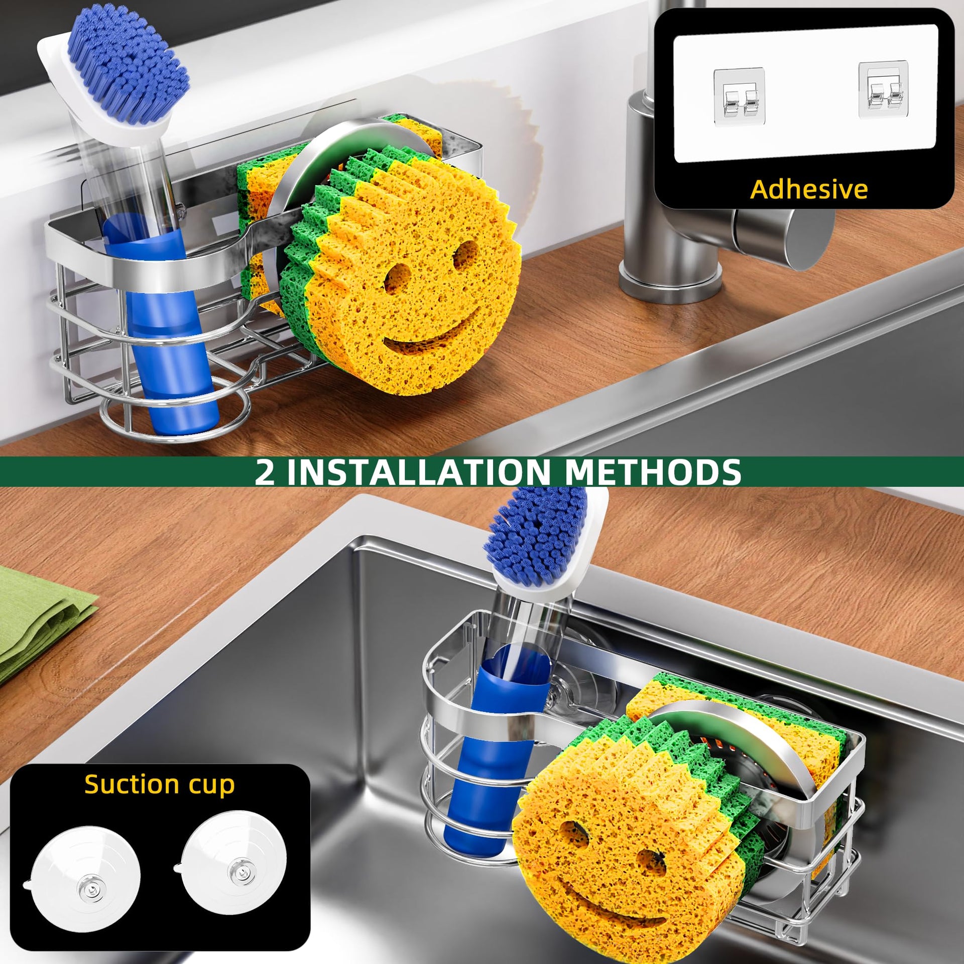 Smiley Sponge Holder for Kitchen Sink Caddy