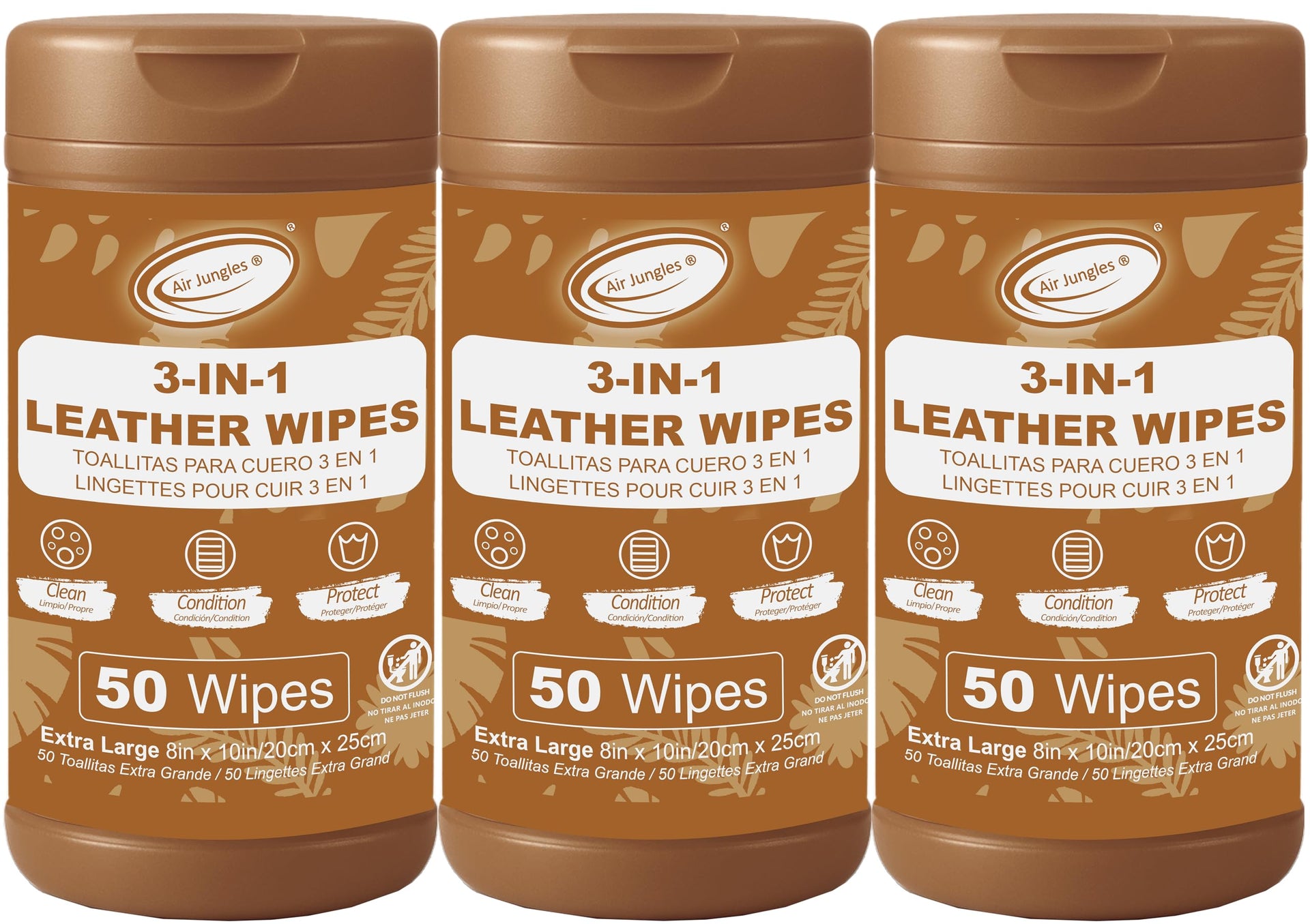 3in1 Leather Wipes 50 Count (150 Count)