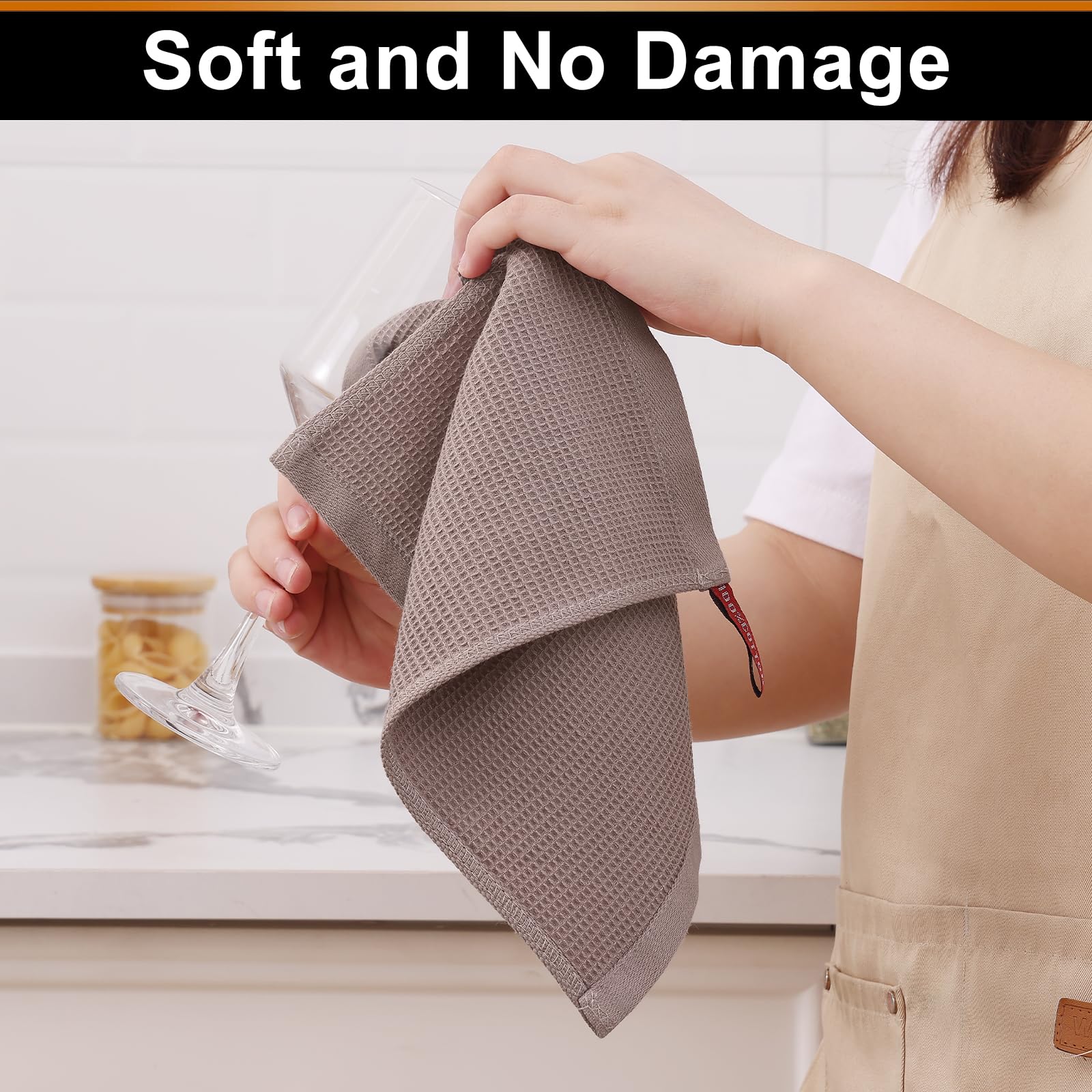 100% Cotton Waffle Weave Kitchen Towels (6 Count)