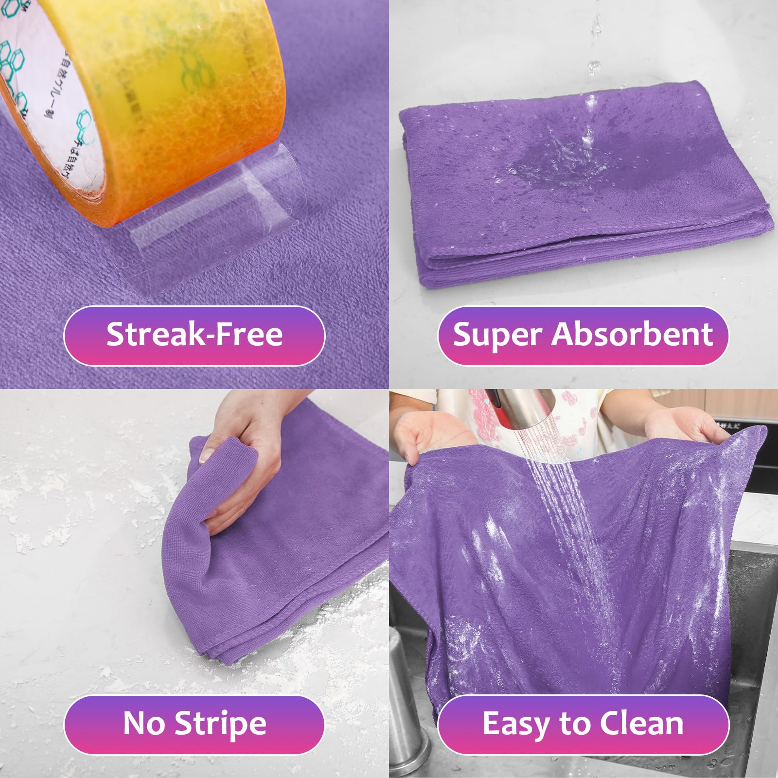 3 Pcs Extra Large Microfiber Cleaning Cloth 30" x 20" Washable Reusable Microfiber Towel Streak Free Lint Free Cloth for Cleaning Home Glass Office Window Bathrooms (3 Count)