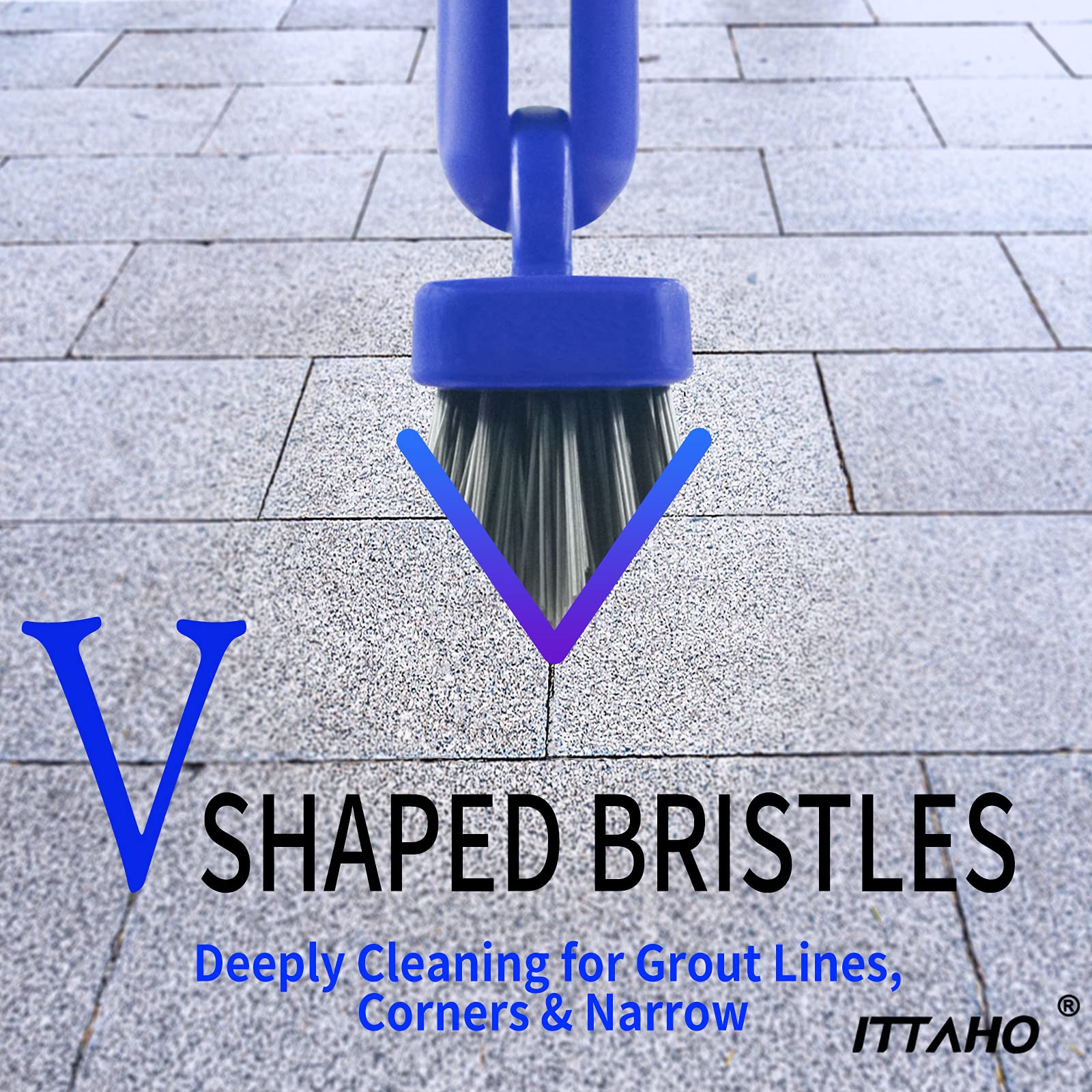 2 Pack Grout Brush with Long Handle