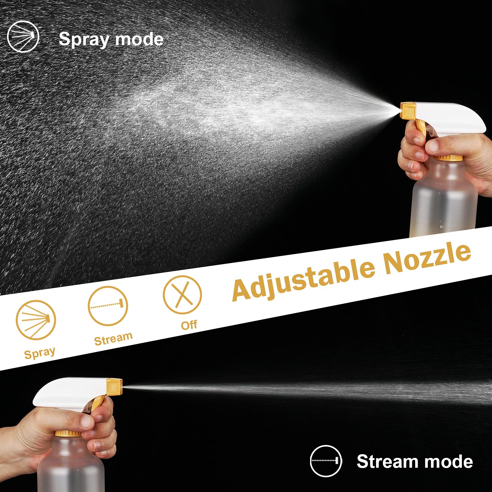 16.9oz 500ml Plastic Spray Bottles 2 Pack (2 Count)