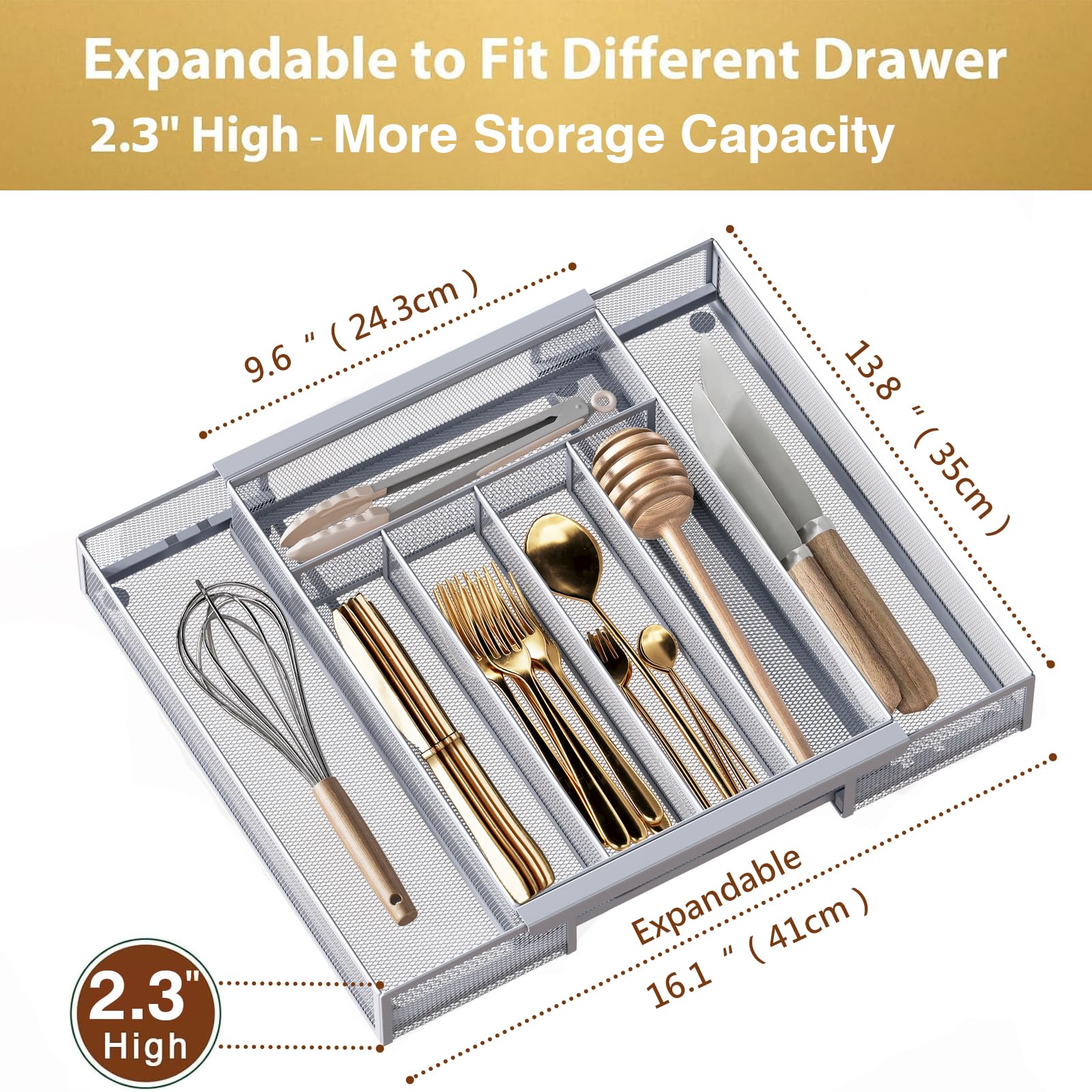 Silverware Organizer Metal Mesh