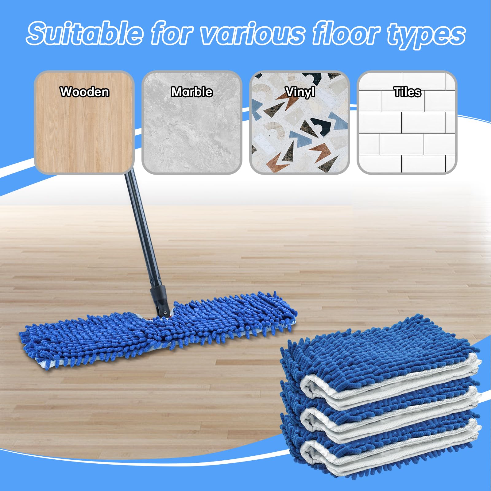 4 Pack Mop Heads Replacements Compatible with O (4 Count)