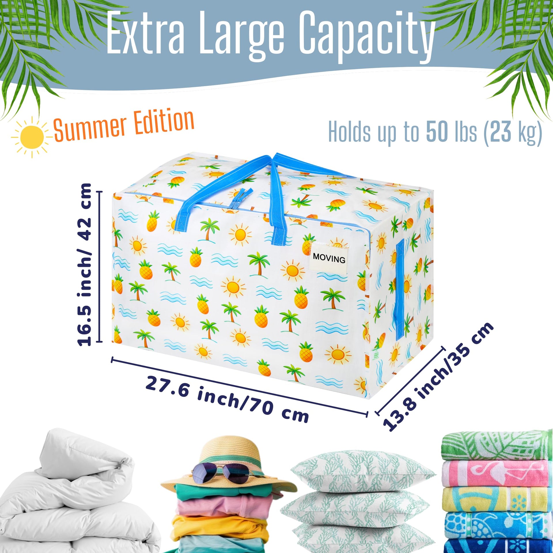 6 Pack Extra Large Heavy Duty Moving Bags with Wide Opening & Reinforced Handles (6 Count)