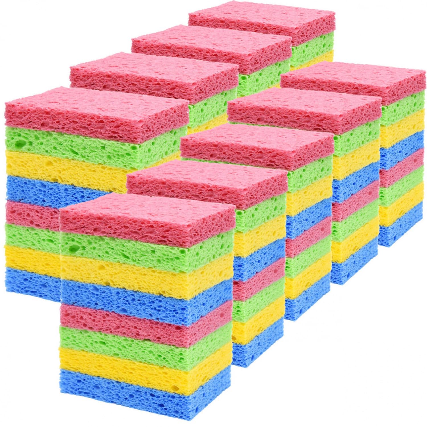 72 Pack Sponges Kitchen Natural Compressed Cellulose Sponges Bulk Non Scratch for Household Cookware Bathroom Cars Soft Super Absorbent Reusable (72 Count)