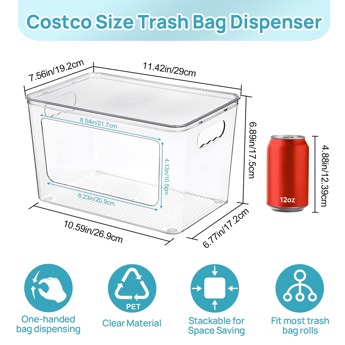 2 Pack Clear Trash Bag Holder (2 Count)