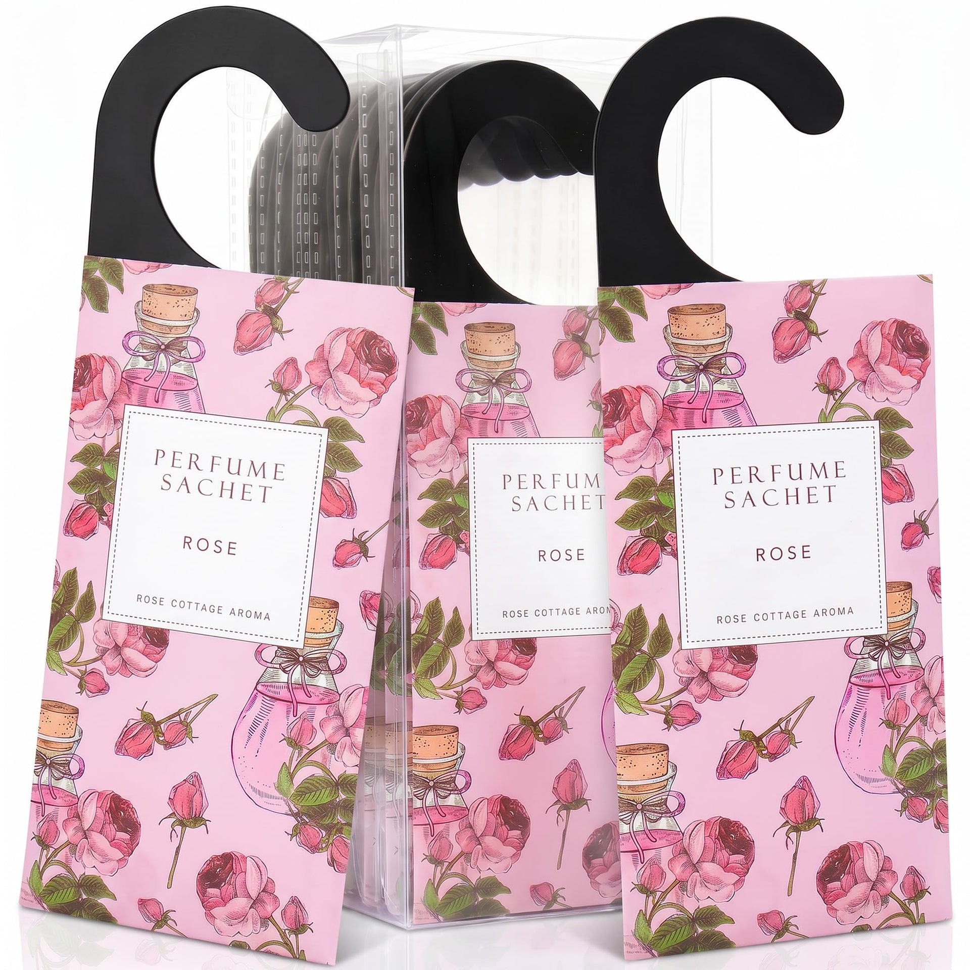Large 12 Packs Rose Hanging Scented Sachets Long (12 Count)