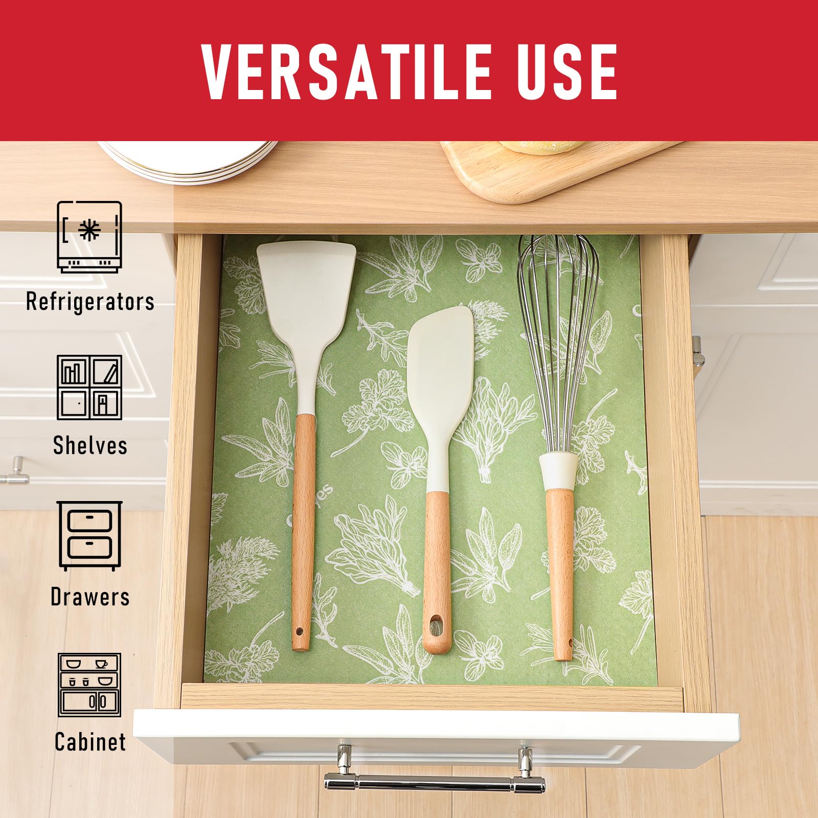 Shelf Liner for Refrigerator & Drawer (12 Sq Ft)