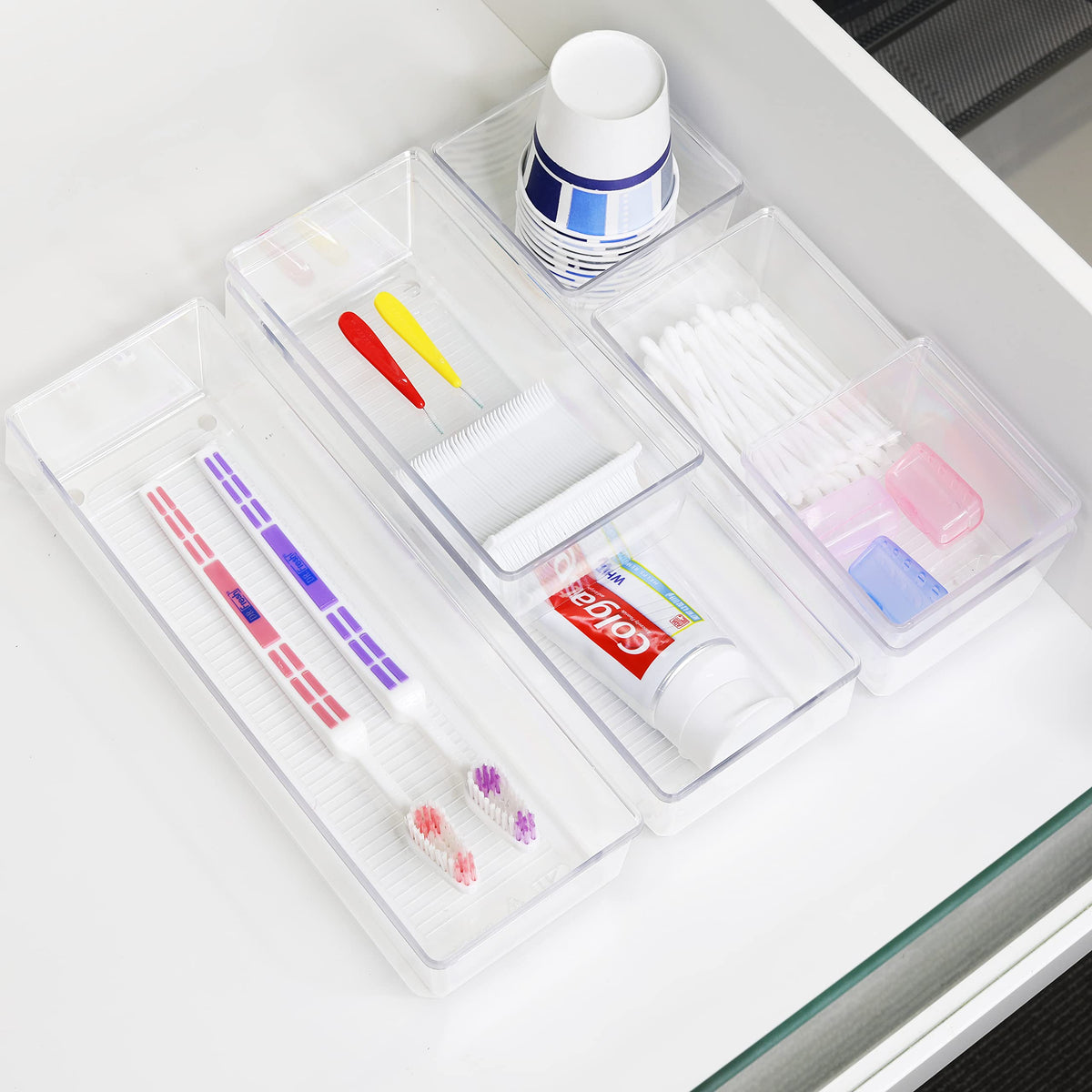 Clear Desk Drawer Organizer