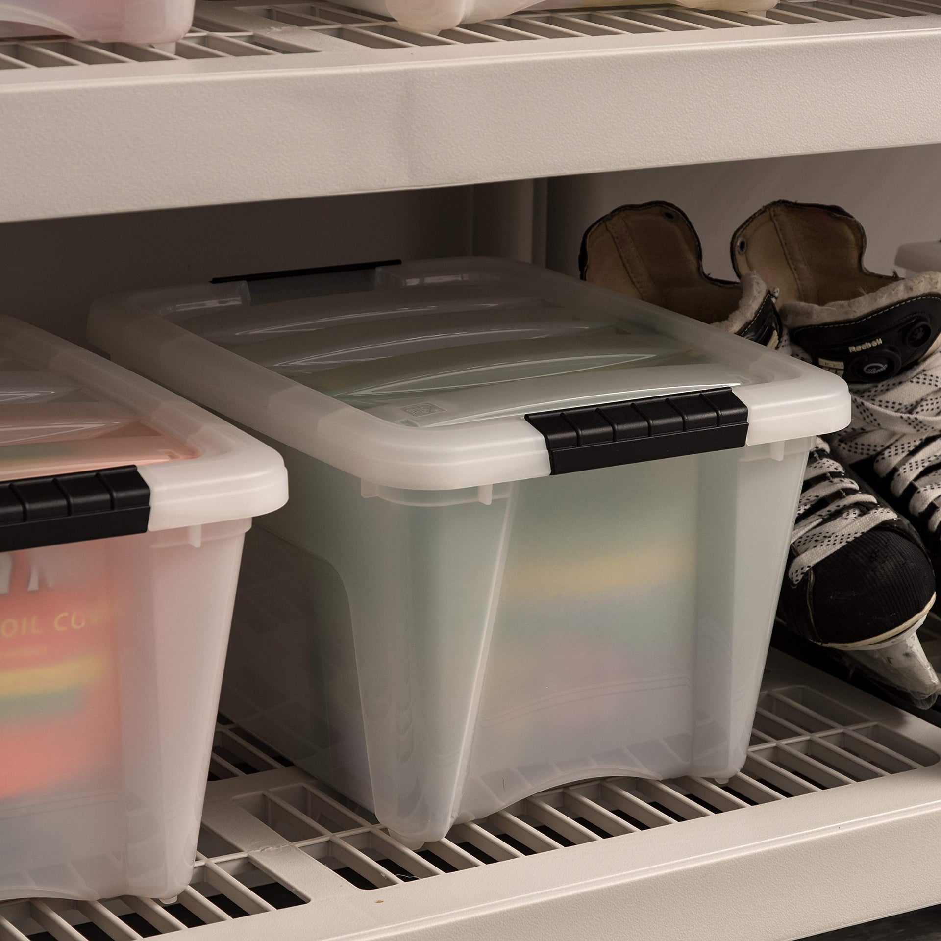 6 Pack 19 Quart Storage Bins with Lids (6 Count)