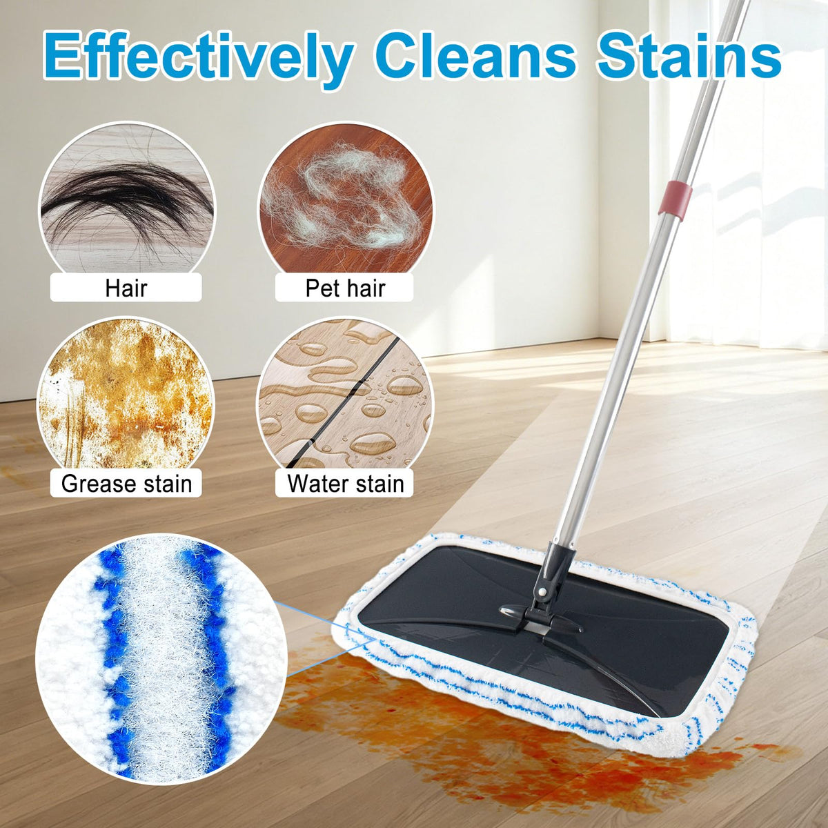 4 Pack Mop Heads Replacements for Ocedar Hardwood Floor 'N More Microfiber Mops