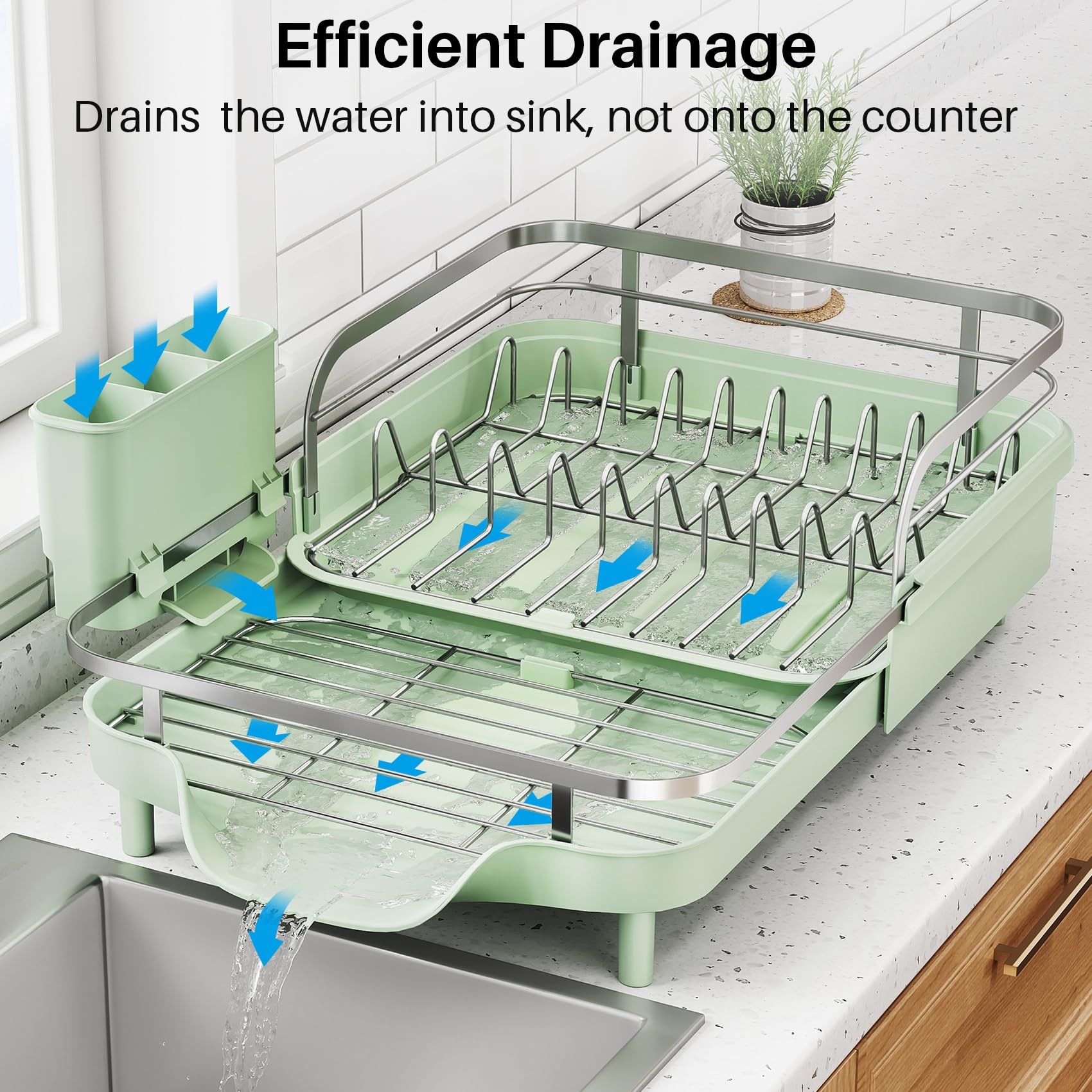 Expandable Dish Drying Rack for Kitchen Counter