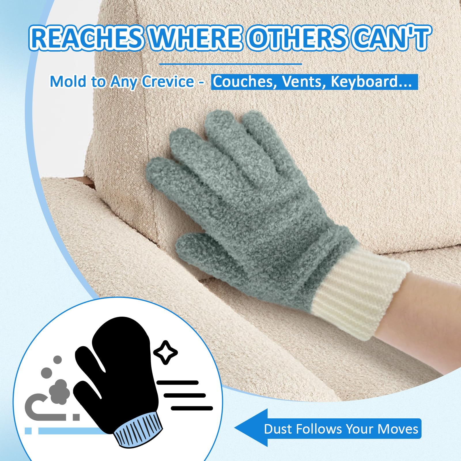 4 Pairs Microfiber Gloves (8 Count)