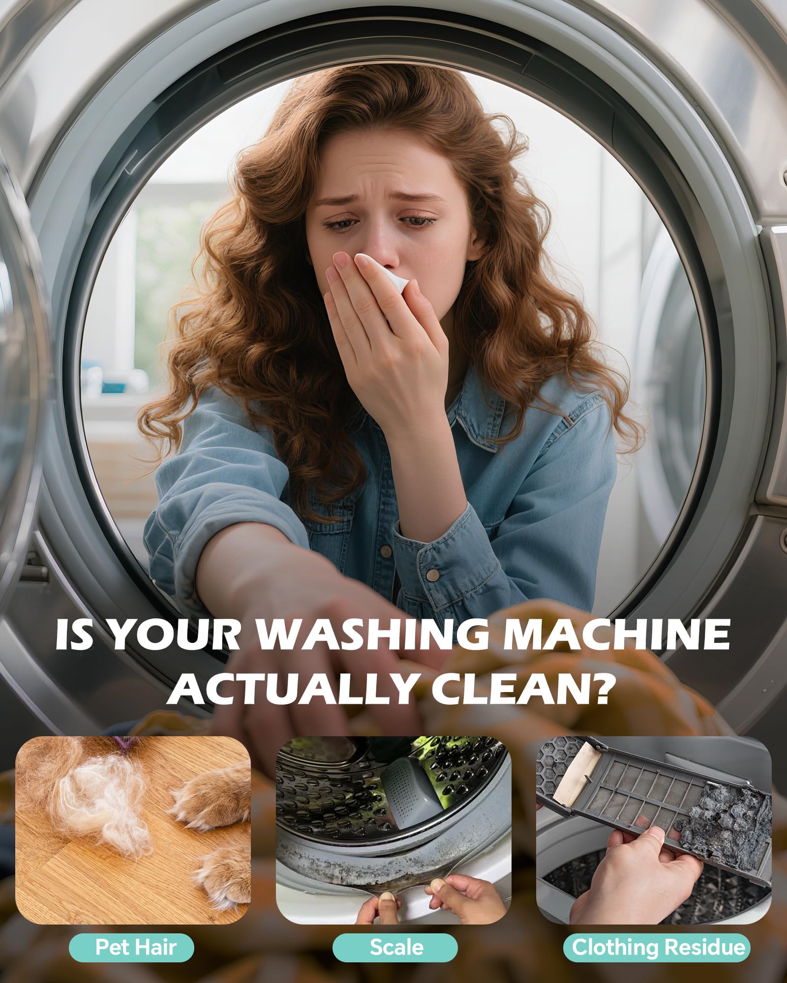 Washing Machine Cleaning Tablets Ultra 40% Stronger for Pet Owners 24 Pack (24 Count)