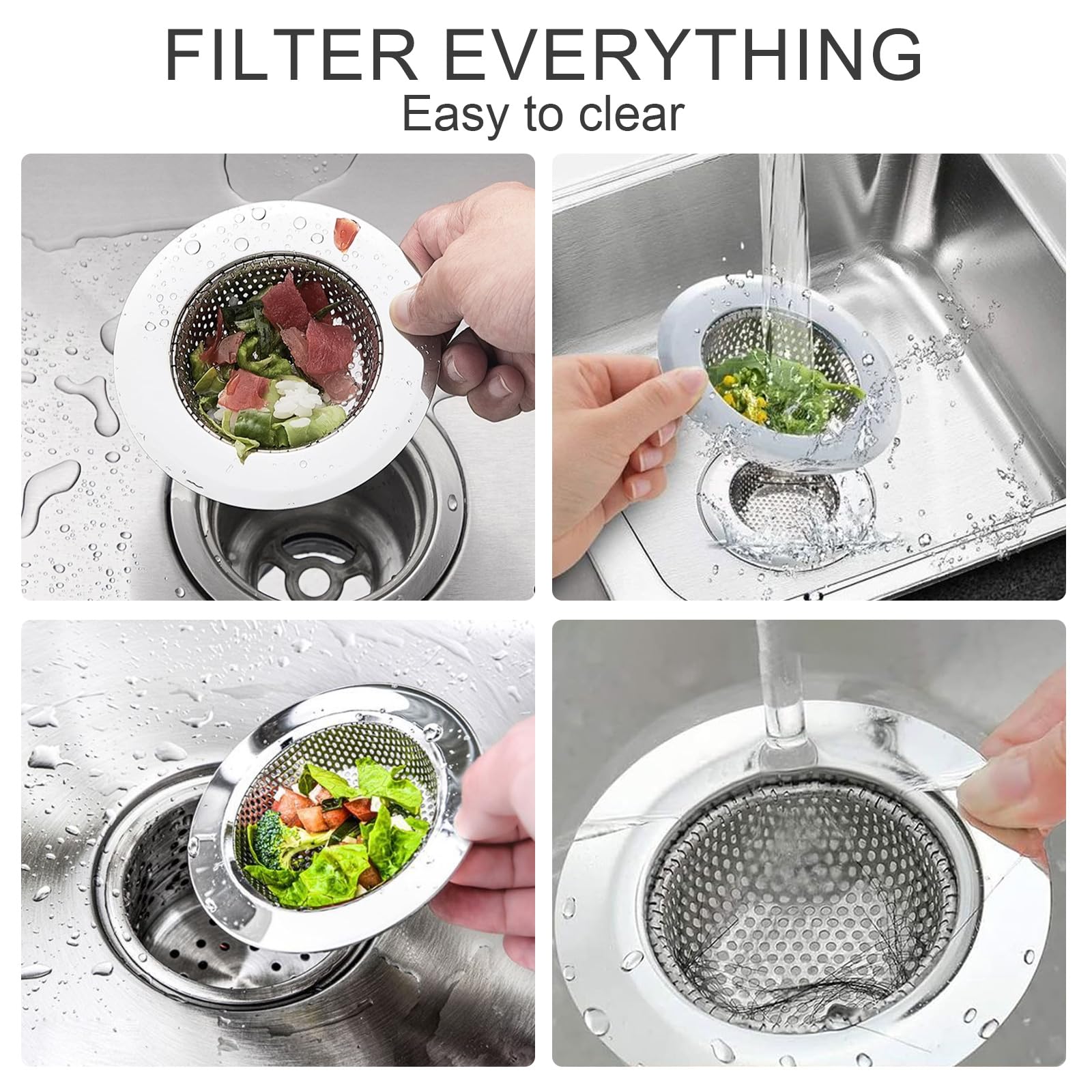 2pcs Heavy Duty Stainless Steel Slop Basket Filter Trap (2 Count)