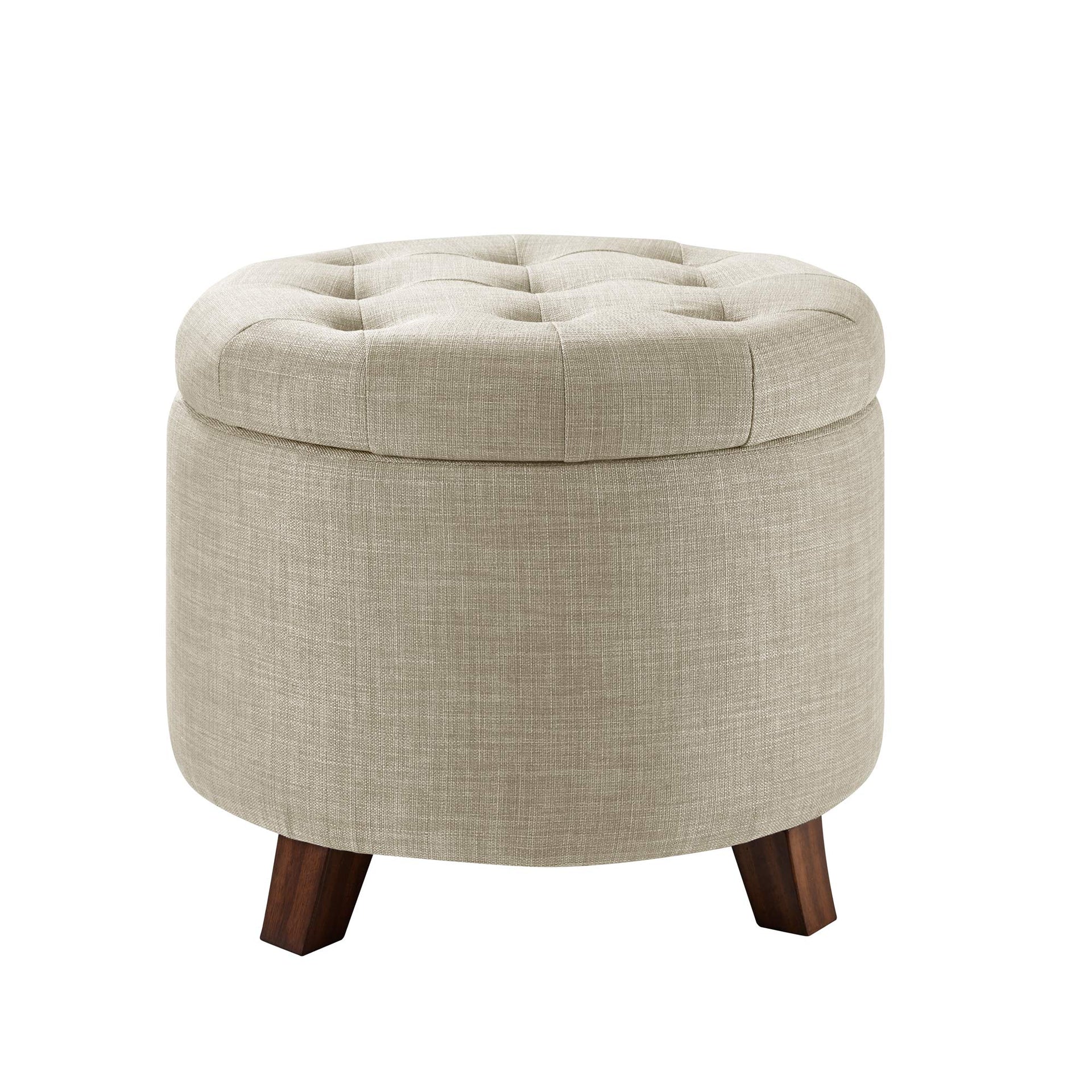 Round Storage Ottoman Foot Rest