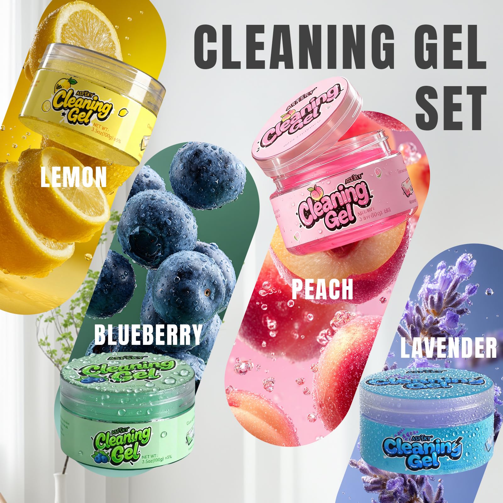 Car Cleaning Gel Universal Cleaning Putty Dust Cleaning Putty 4 Pack (14 Fl Oz)
