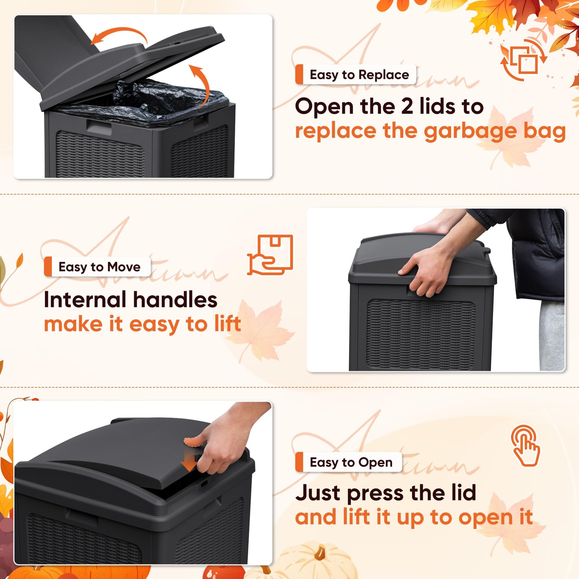33 Gallon Resin Outdoor Trash Can with Lid