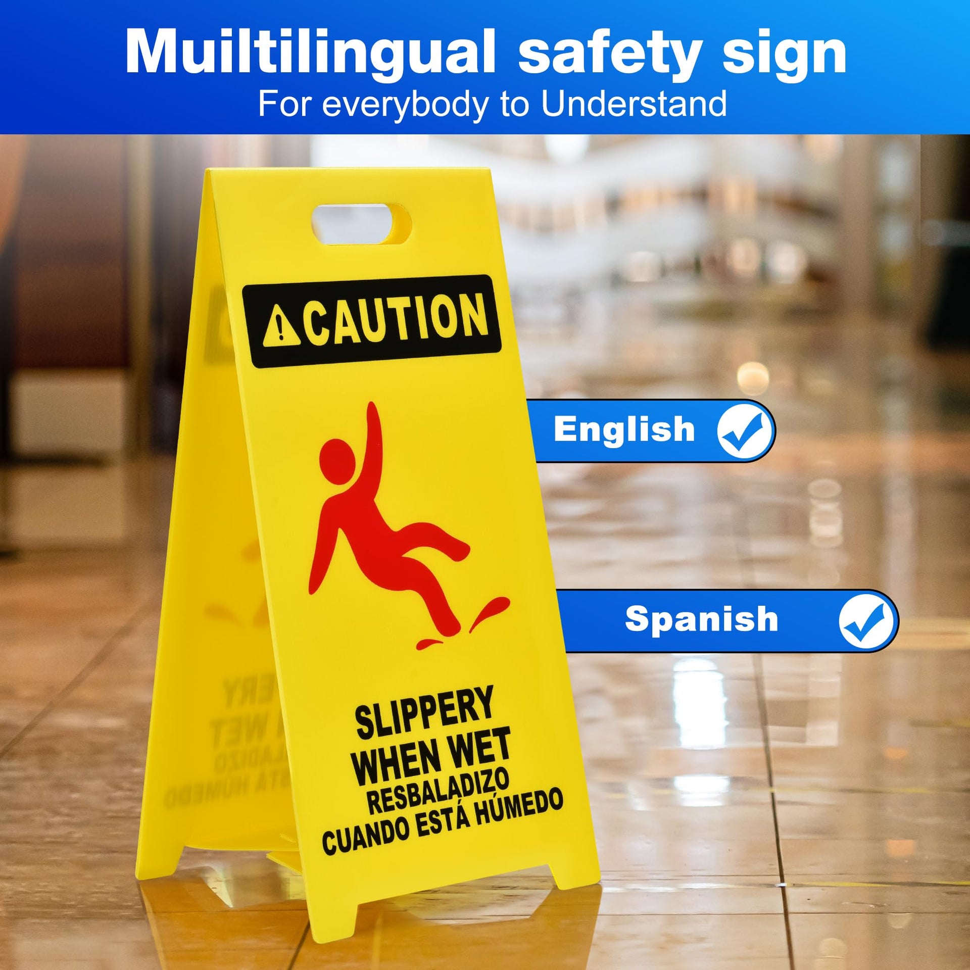 MATTHEW CLEANING 25'' Industrial Wet Floor Sign 3 Pack 2 (3 Count)
