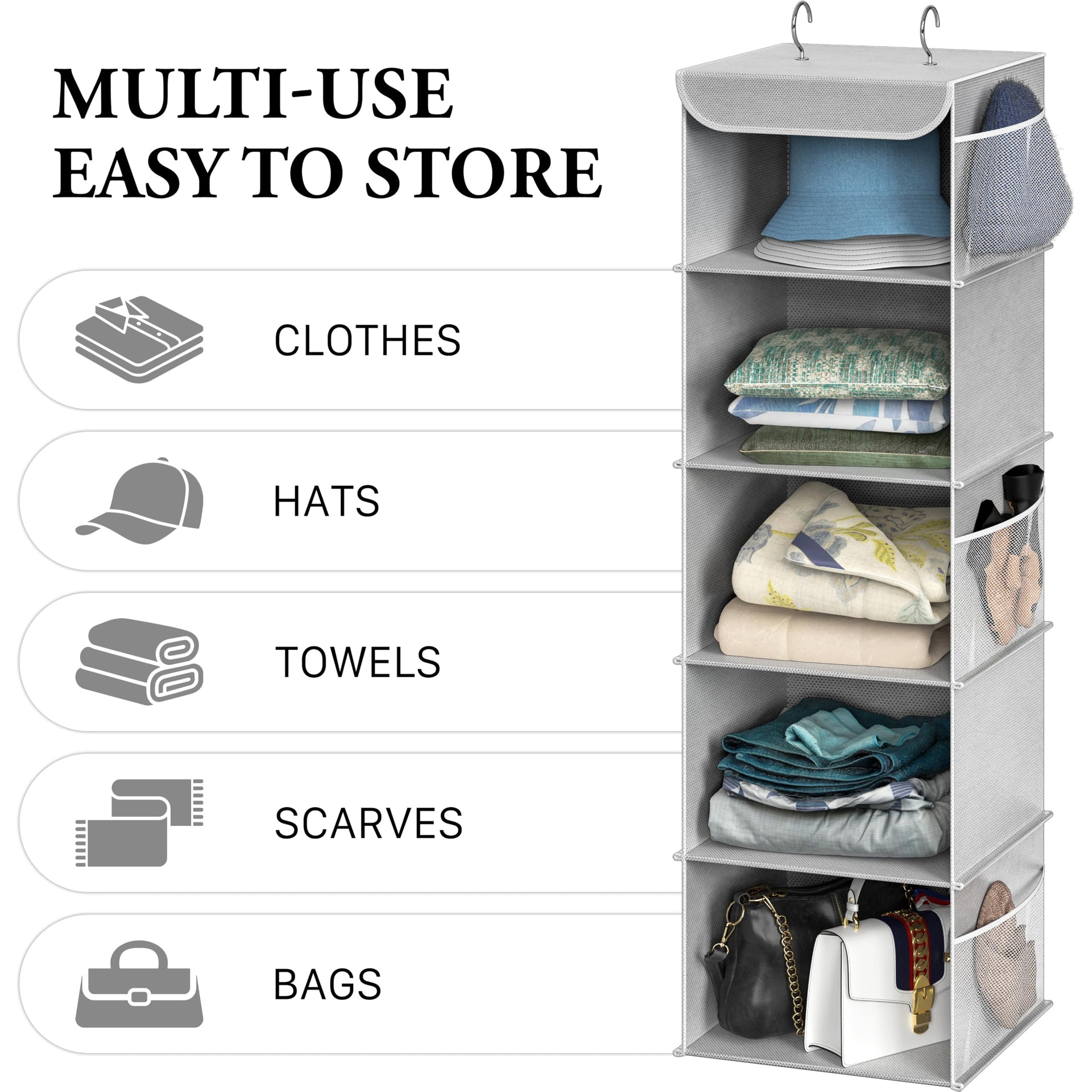 5 Shelf Hanging Closet Organizer