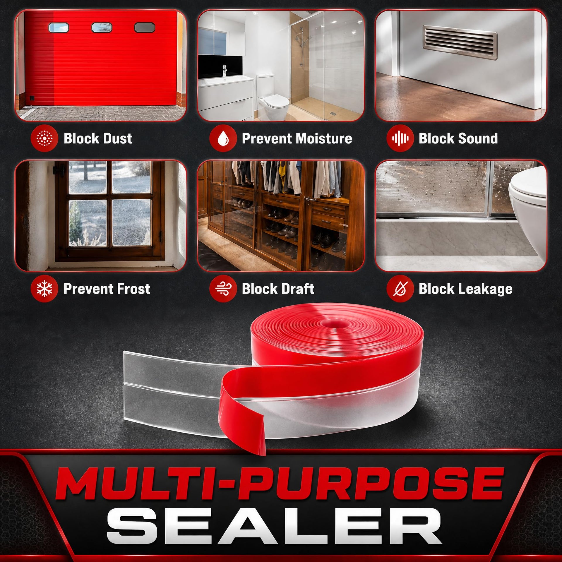 Clear Weather Stripping Seal Strip for Doors and Windows (32.8 Foot)