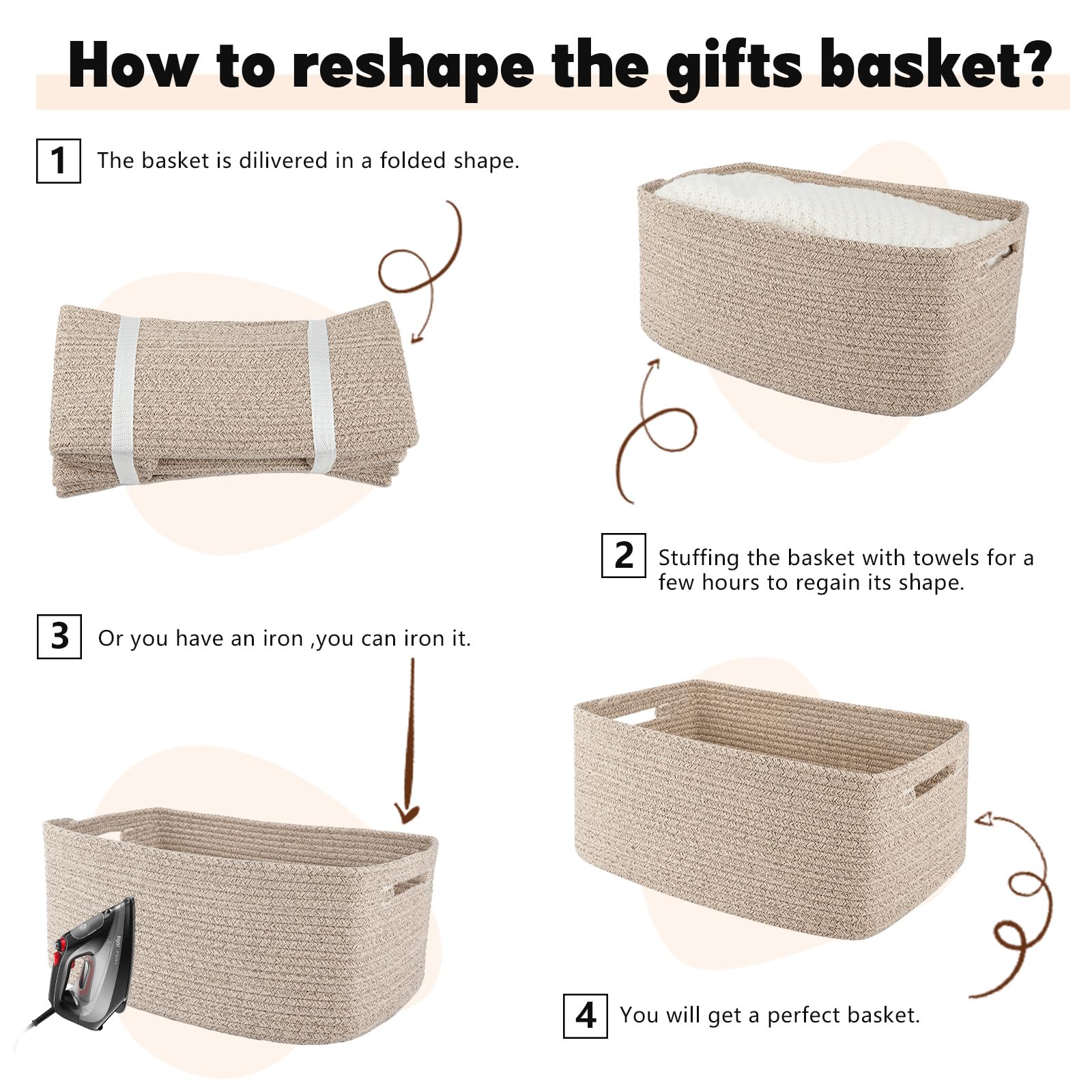 Storage Basket for Shelves (2 Count)