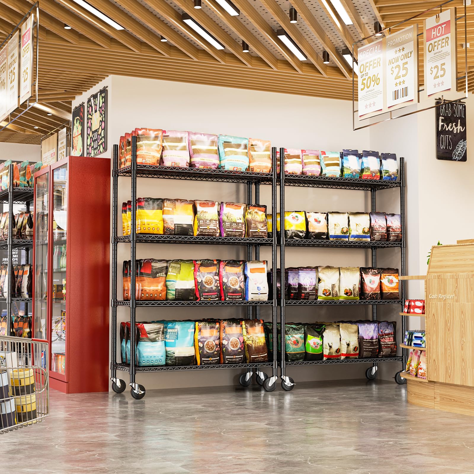 Wire Shelving Unit with Wheel