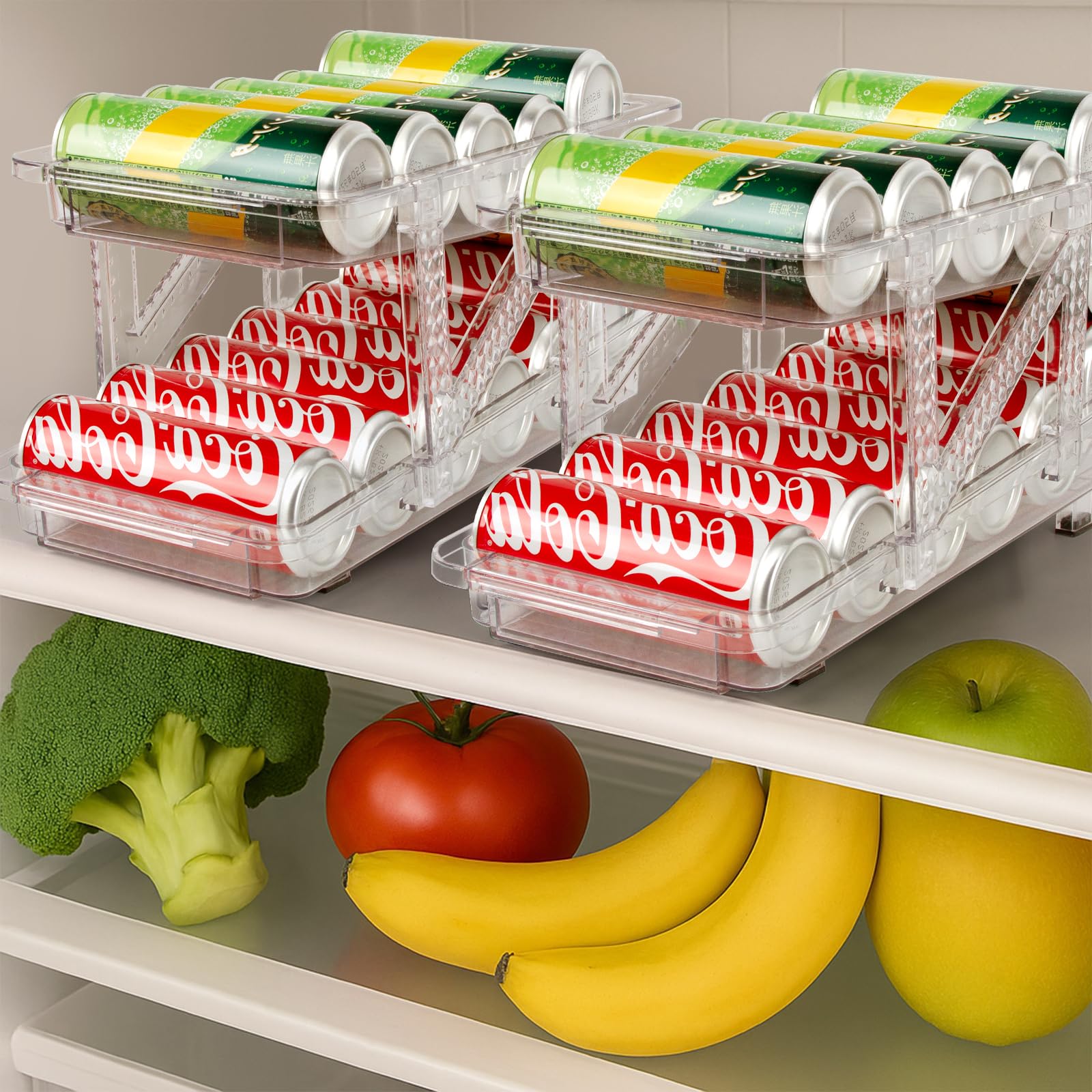 2 Pack Drink Organizer for Refrigerator (2 Count)