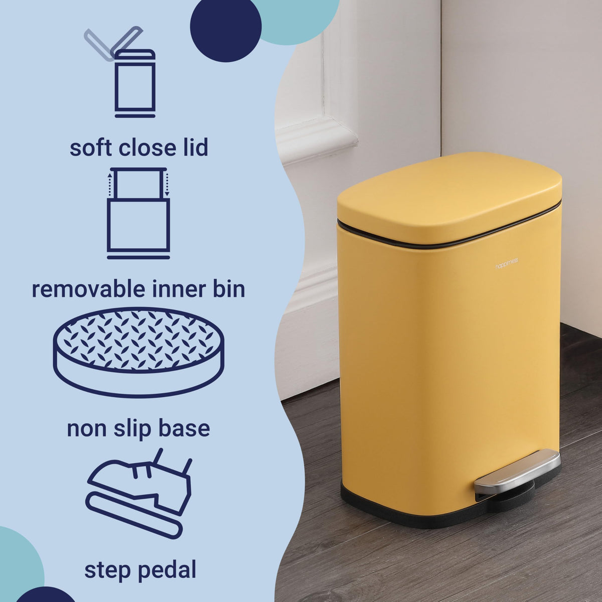 Connor 2 Piece Iron Trash Can (2 Count)