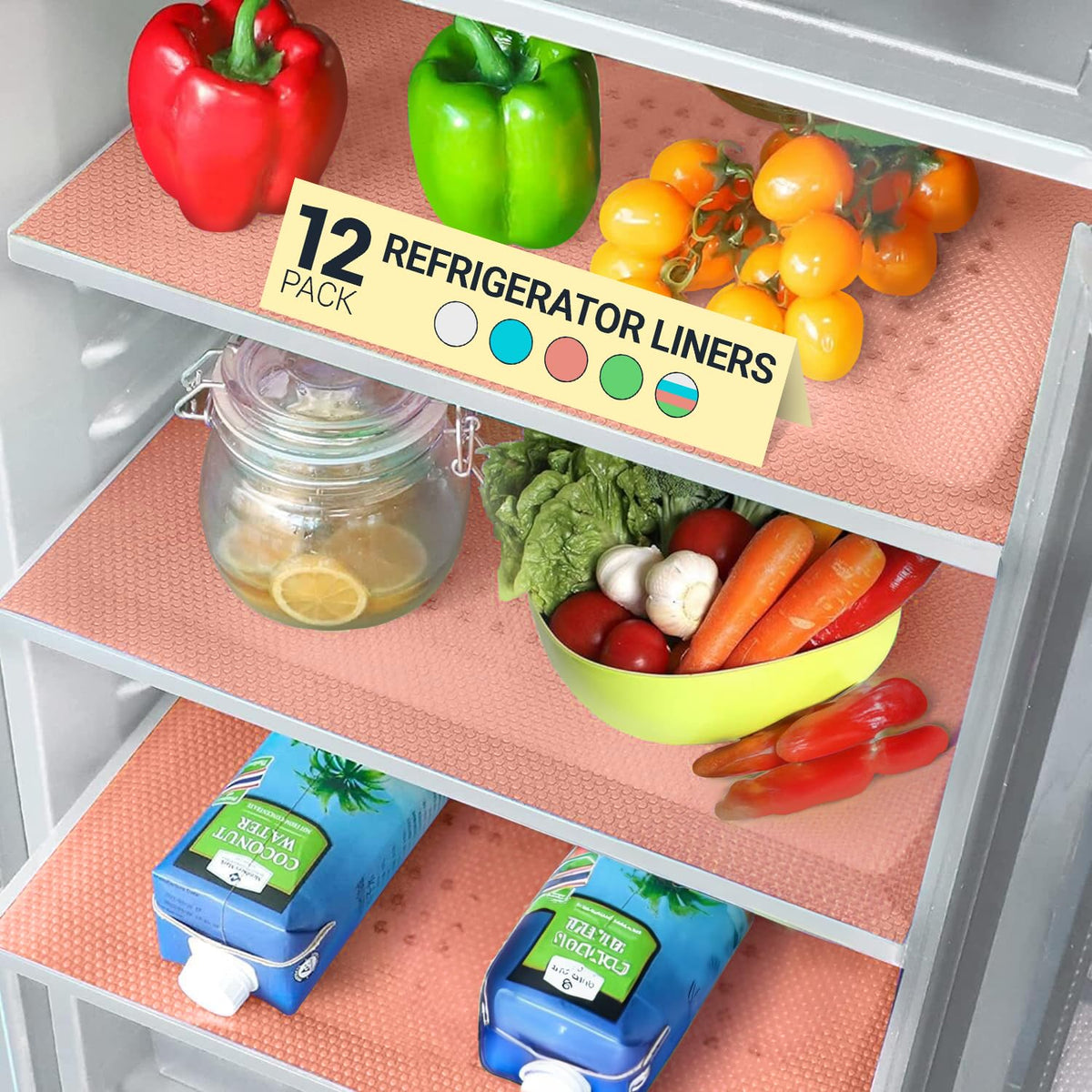 Refrigerator Liners for Shelves (12 Count)