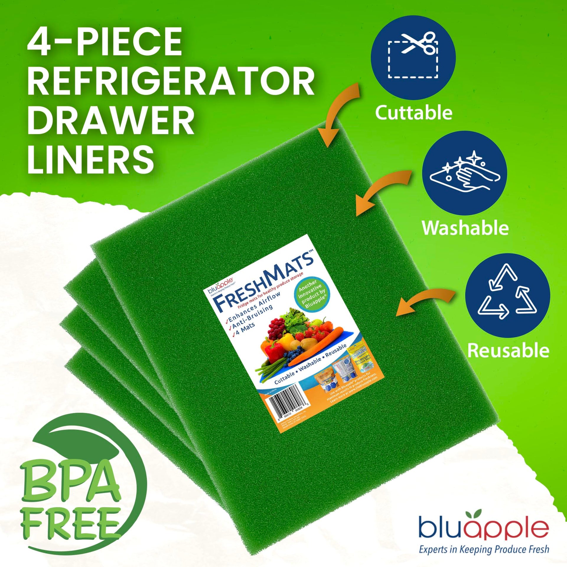 FreshMats Refrigerator Bin Liners (5 Sq Ft)