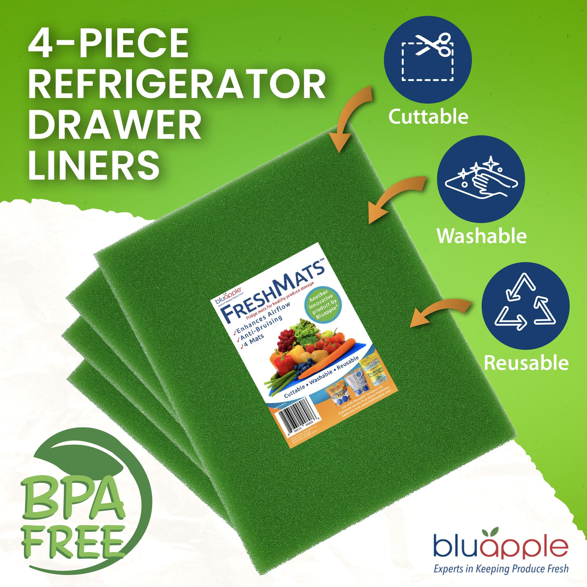 FreshMats Refrigerator Bin Liners (5 Sq Ft)