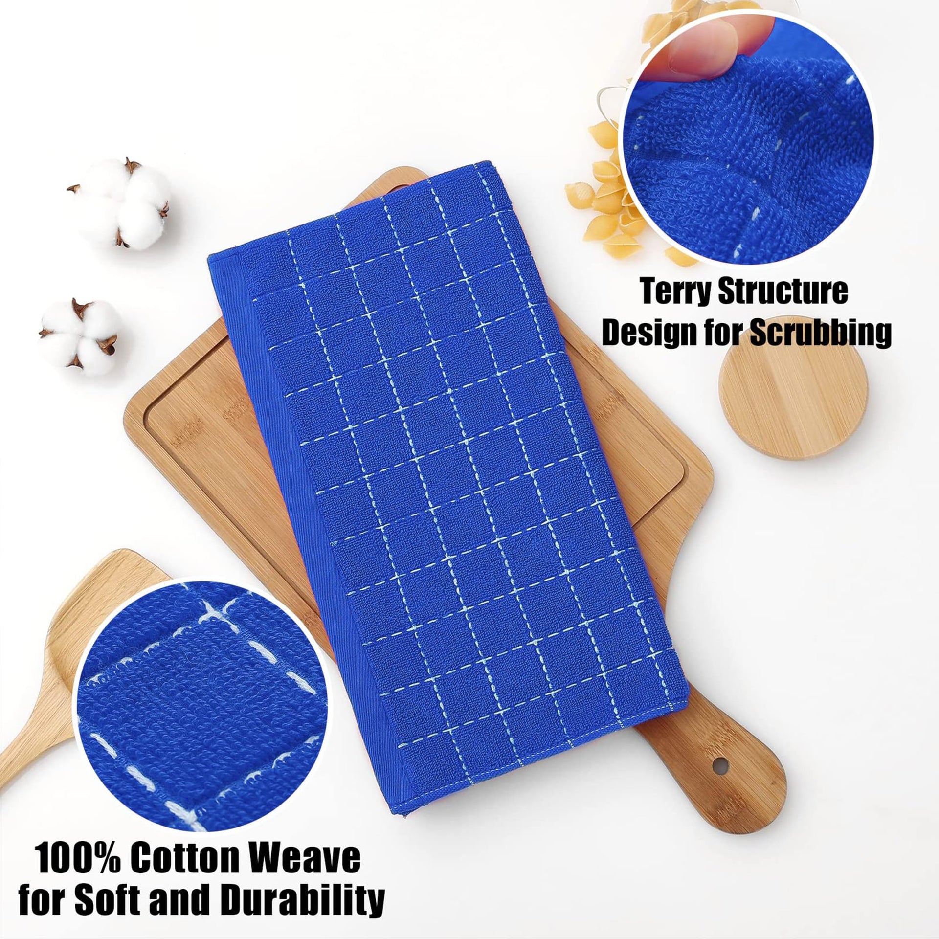 100% Cotton Terry Kitchen Dish Cloths (8 Count)