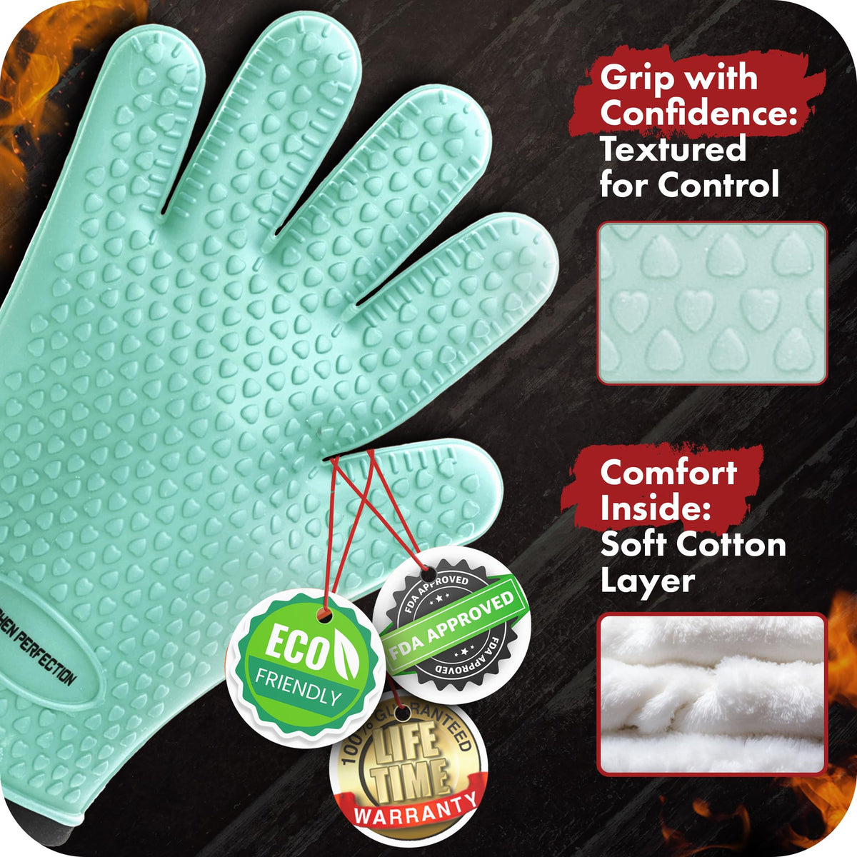 S Silicone Smoker BBQ Gloves (2 Count)
