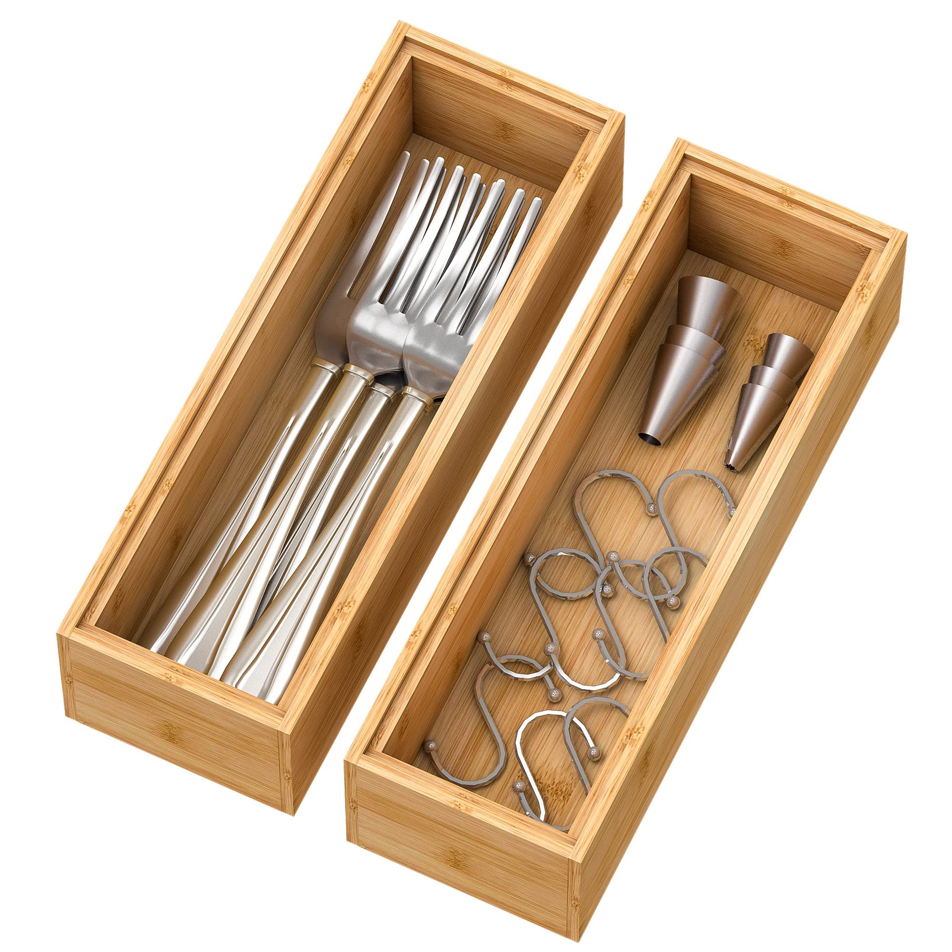 Bamboo Kitchen Drawer Organizer 9"x 3" (2 Count)