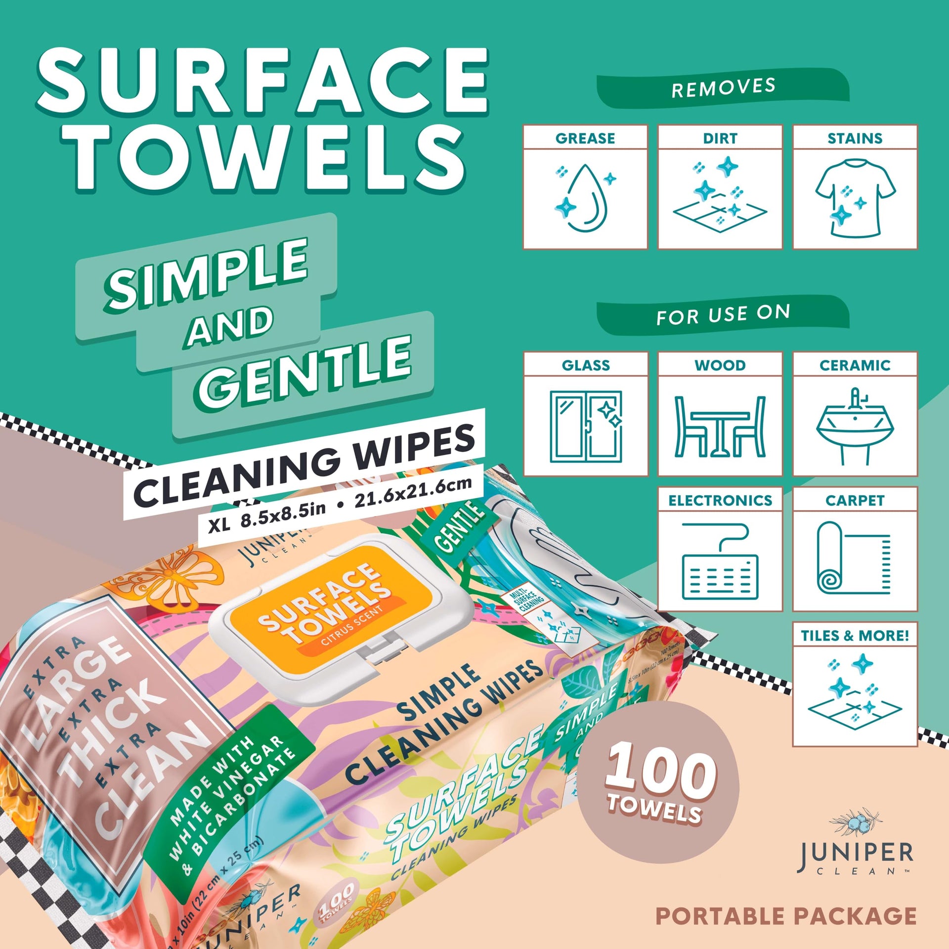 Single Surface Cleaning Wipes Bleach Free (100 Count)